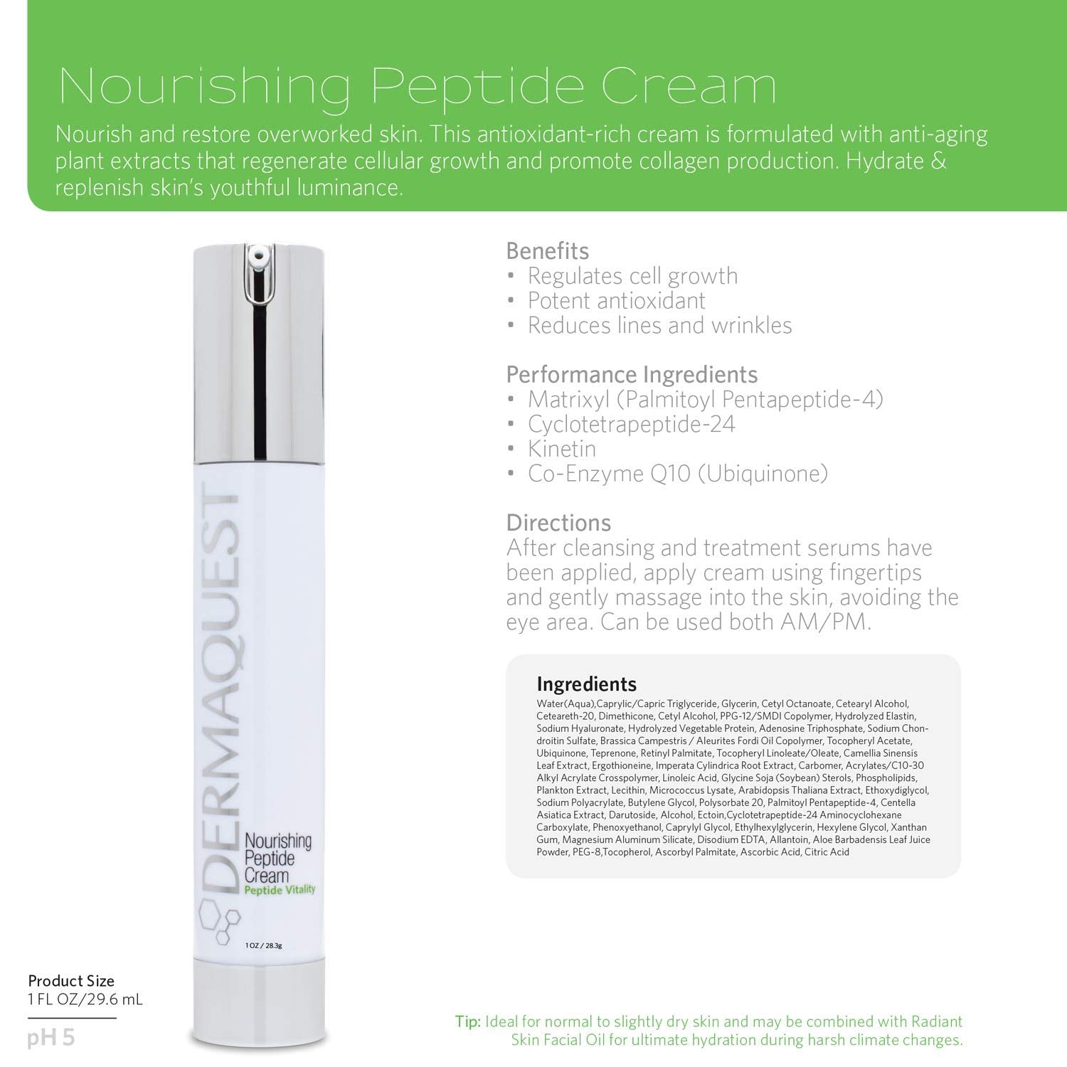 DermaQuest Nourishing Peptide Cream 2oz