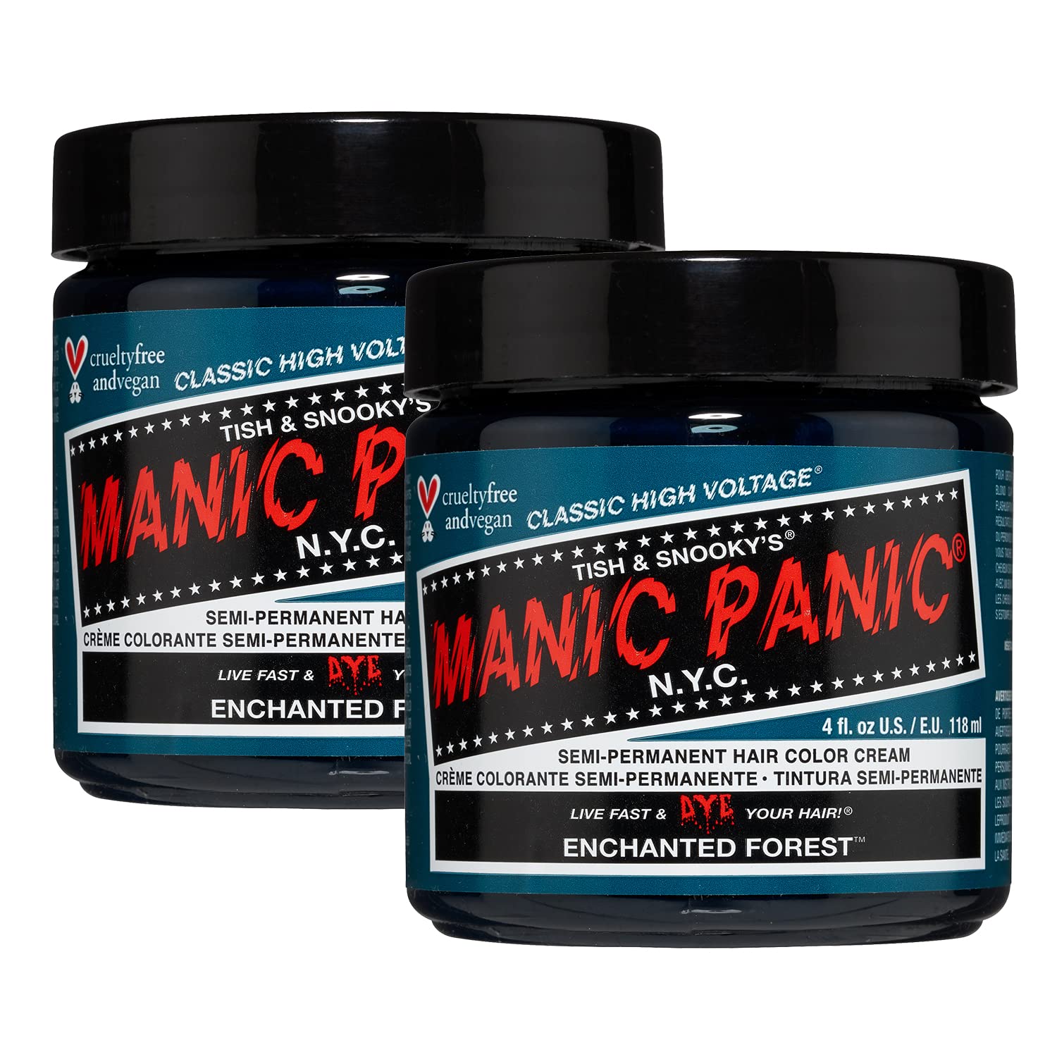 MANIC PANIC Raven Black Hair Dye Classic 2 Pack