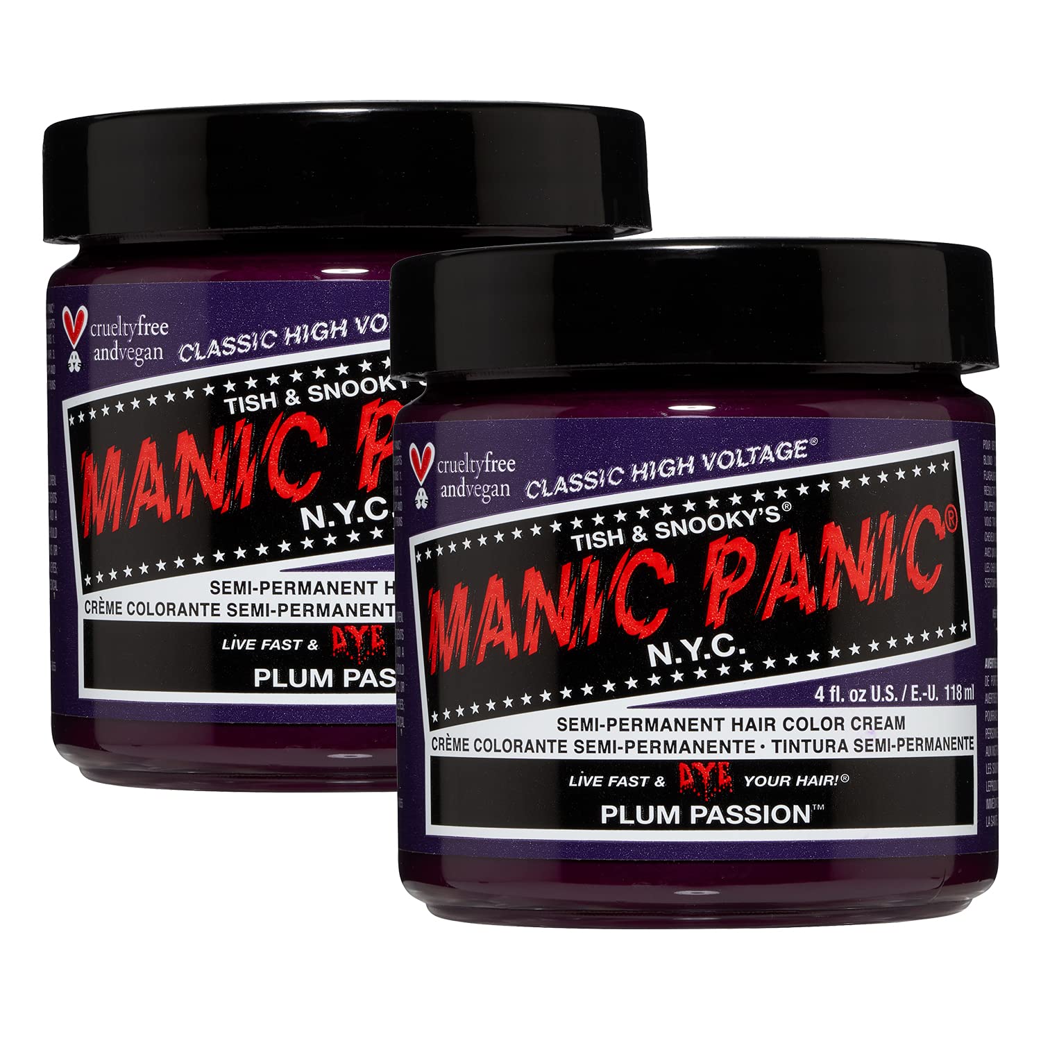 MANIC PANIC Plum Passion Hair Dye Classic 2 Pack