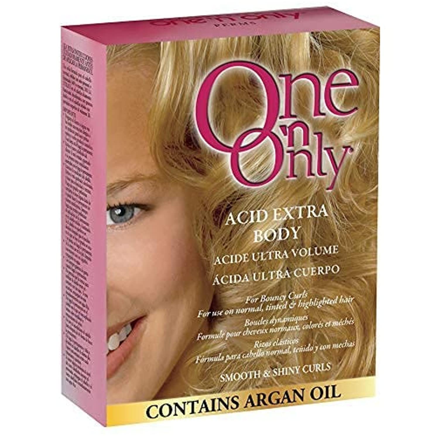 One 'n Only Acid Extra Body Perm with Argan Oil for Bouncy Curls, Leaves Hair Manageable, Firm and Even Curls, Great for Normal, Tinted, and Frosted Hair, Processing Without Dryness or Frizziness