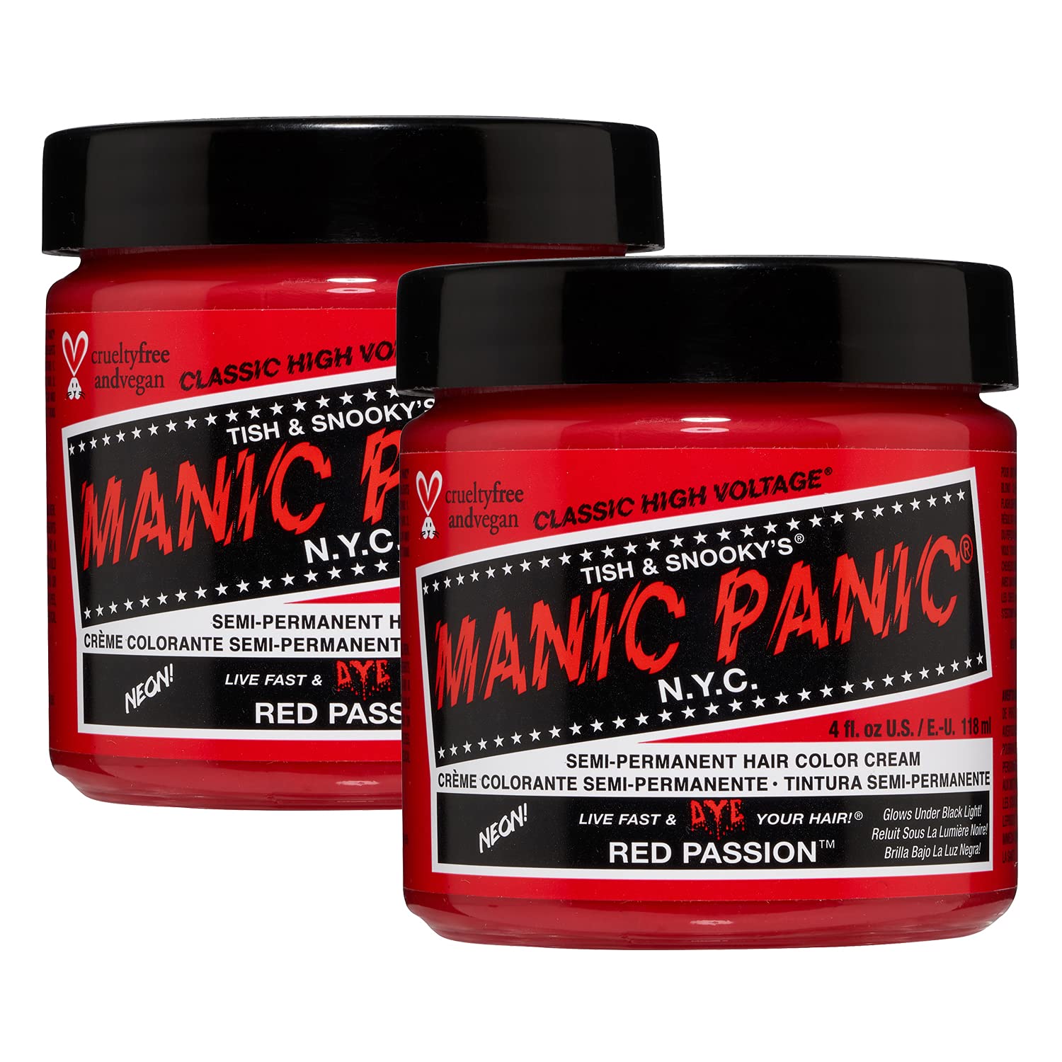 MANIC PANIC Raven Black Hair Dye Classic 2 Pack