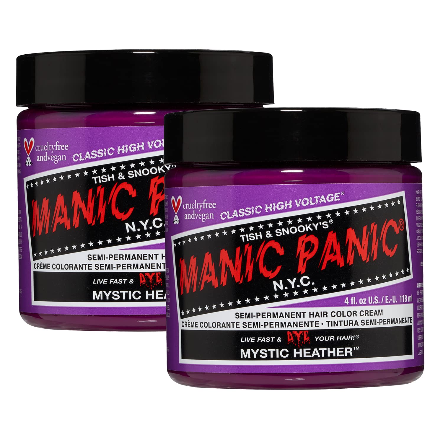 MANIC PANIC Raven Black Hair Dye Classic 2 Pack