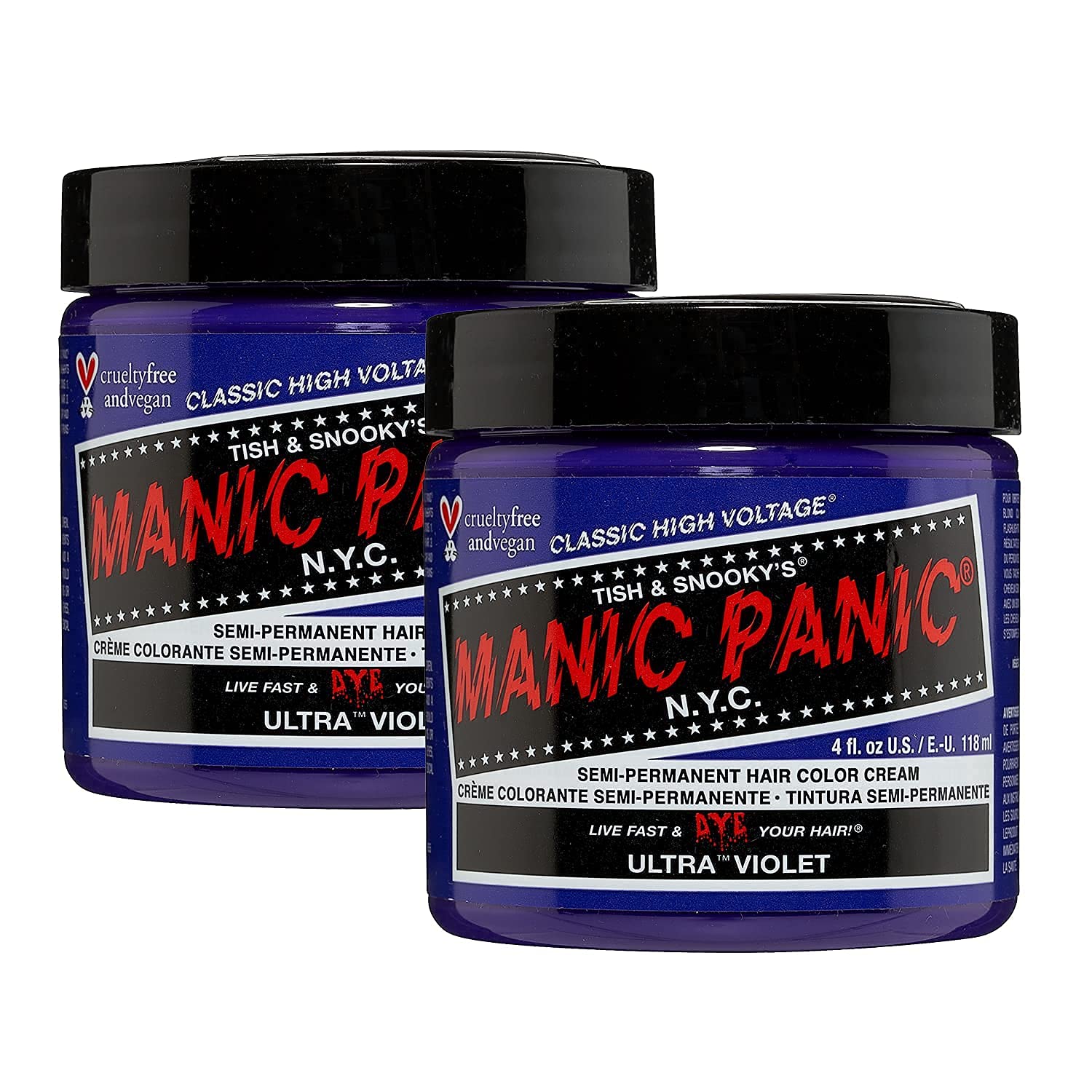 MANIC PANIC Raven Black Hair Dye Classic 2 Pack