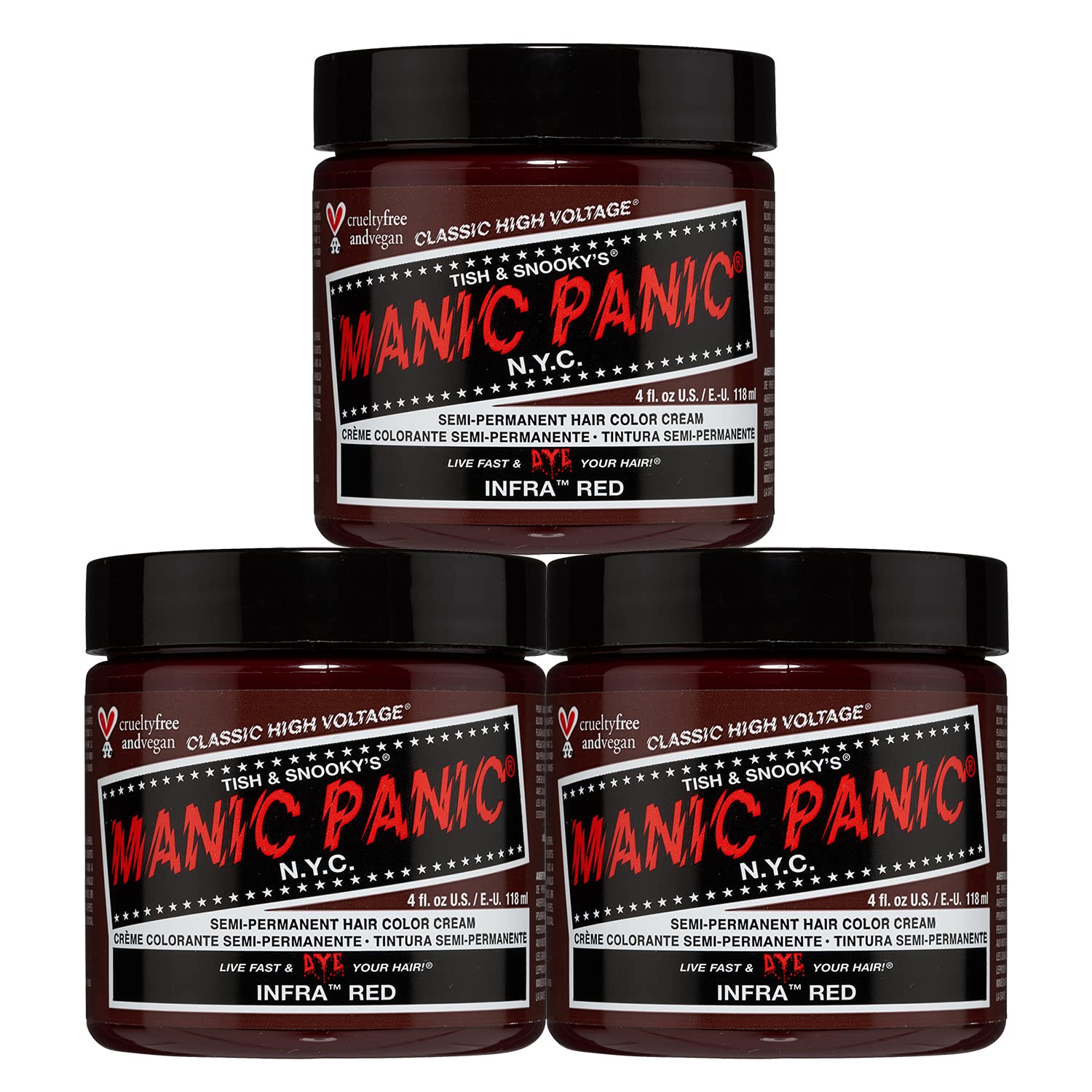 MANIC PANIC Raven Black Hair Dye Classic 2 Pack