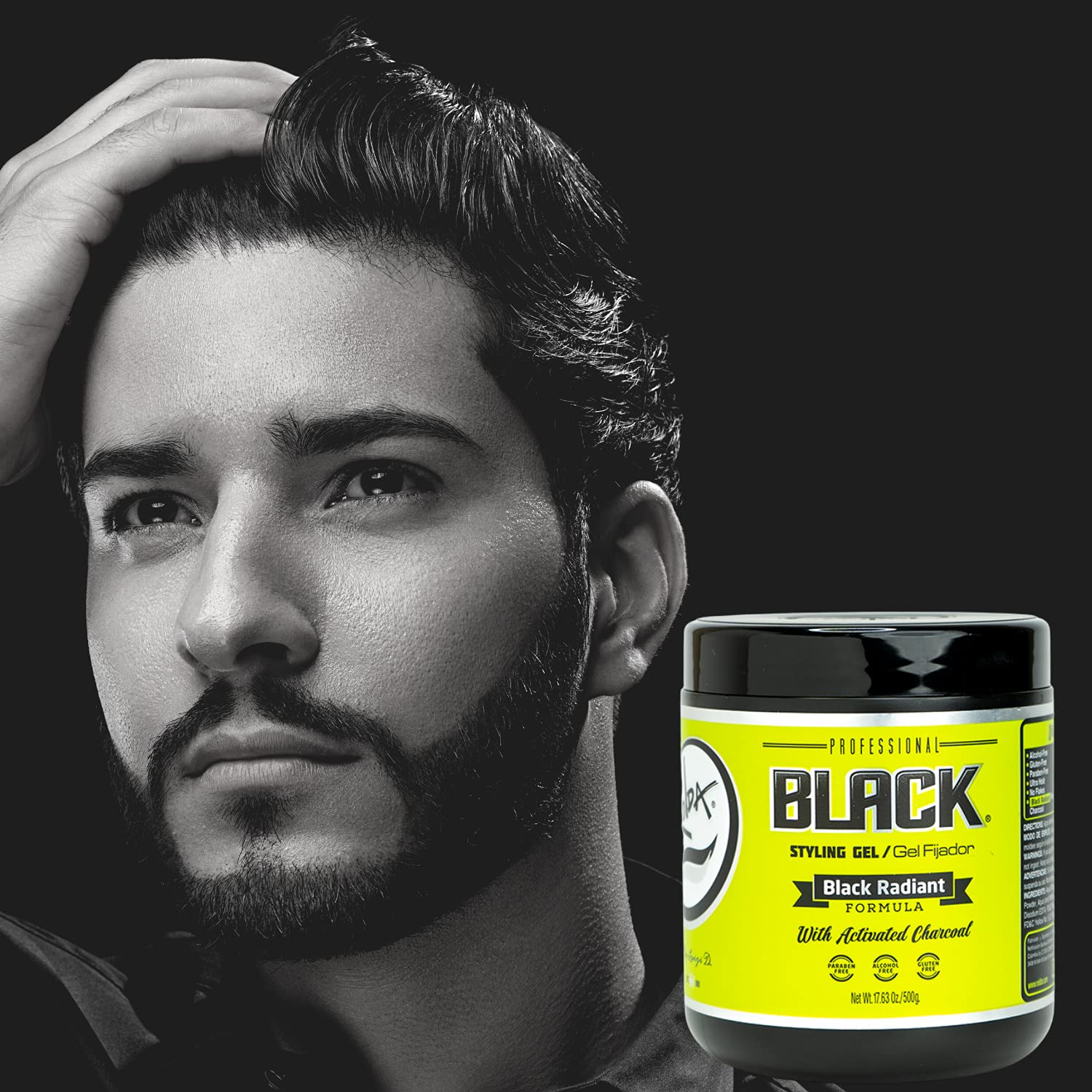 Rolda Black Styling Hair Gel Extra Strong Hold 17.6oz (2PK)