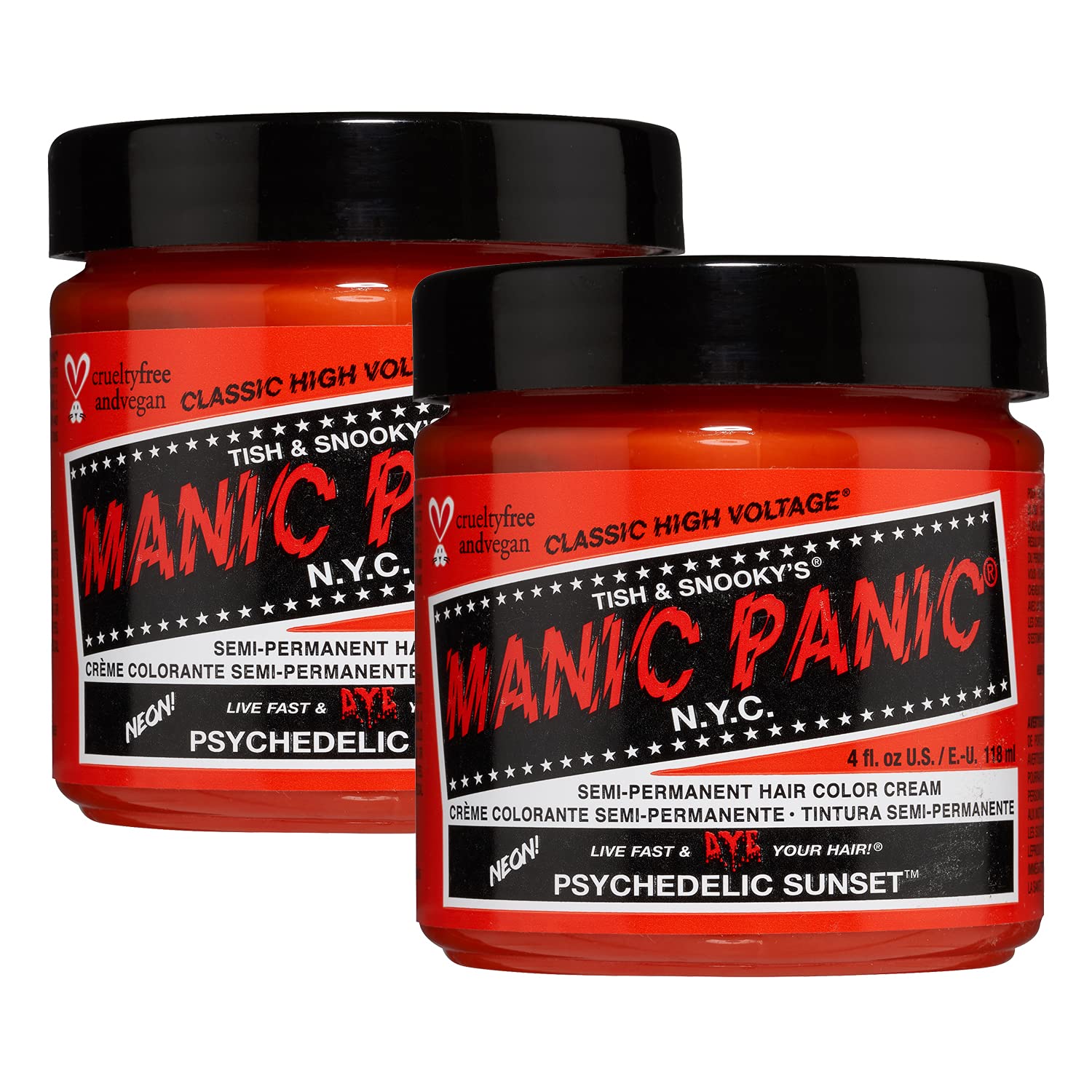 MANIC PANIC Raven Black Hair Dye Classic 2 Pack