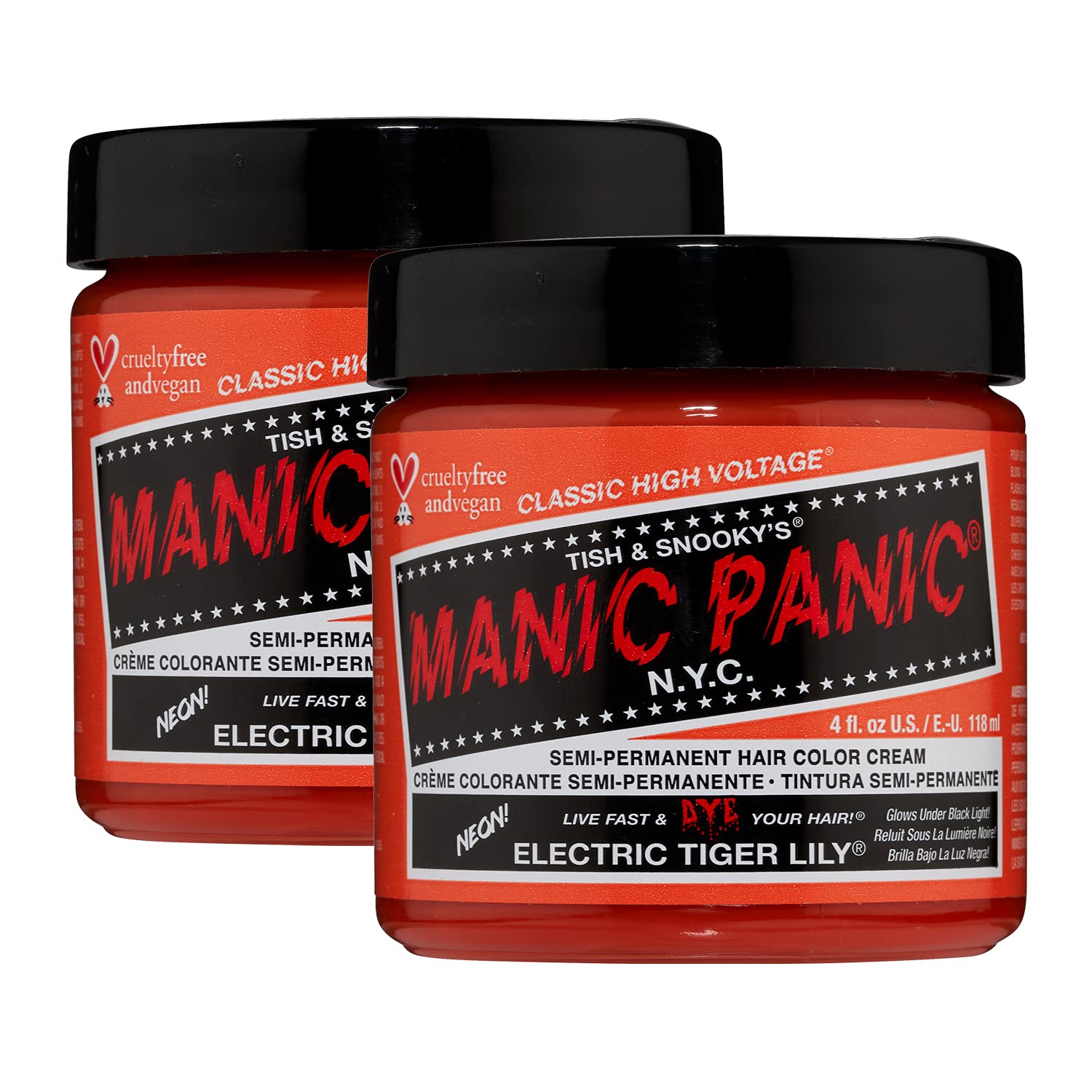 MANIC PANIC Raven Black Hair Dye Classic 2 Pack