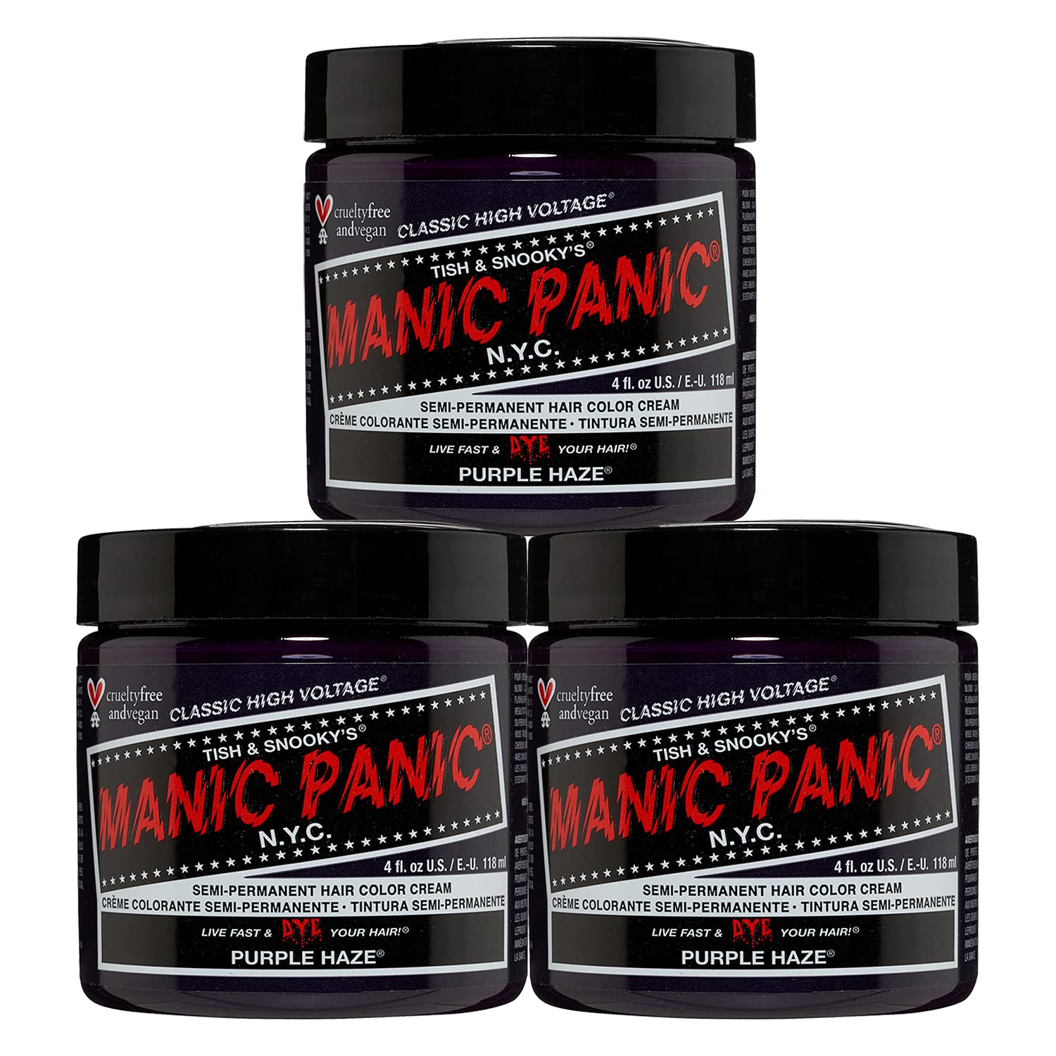 MANIC PANIC Raven Black Hair Dye Classic 2 Pack