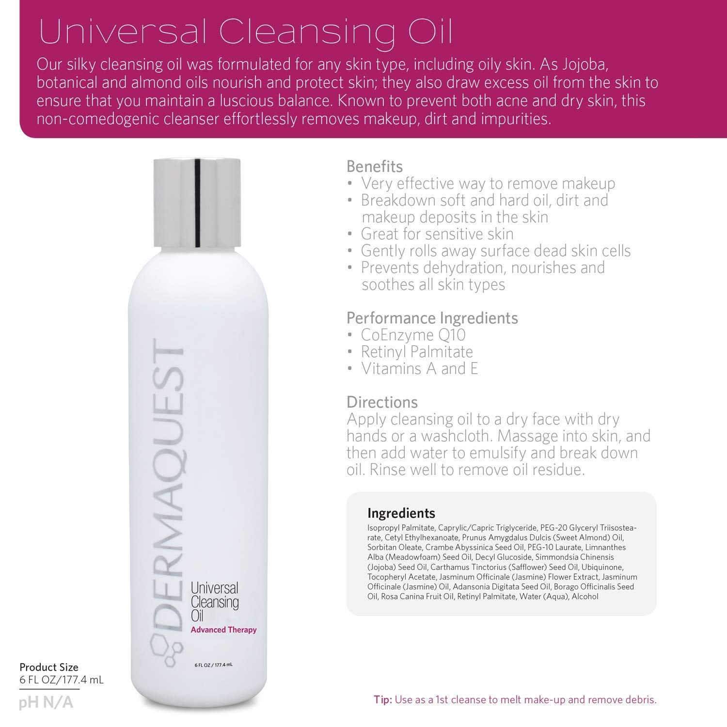 DermaQuest Universal Cleansing Oil 6oz