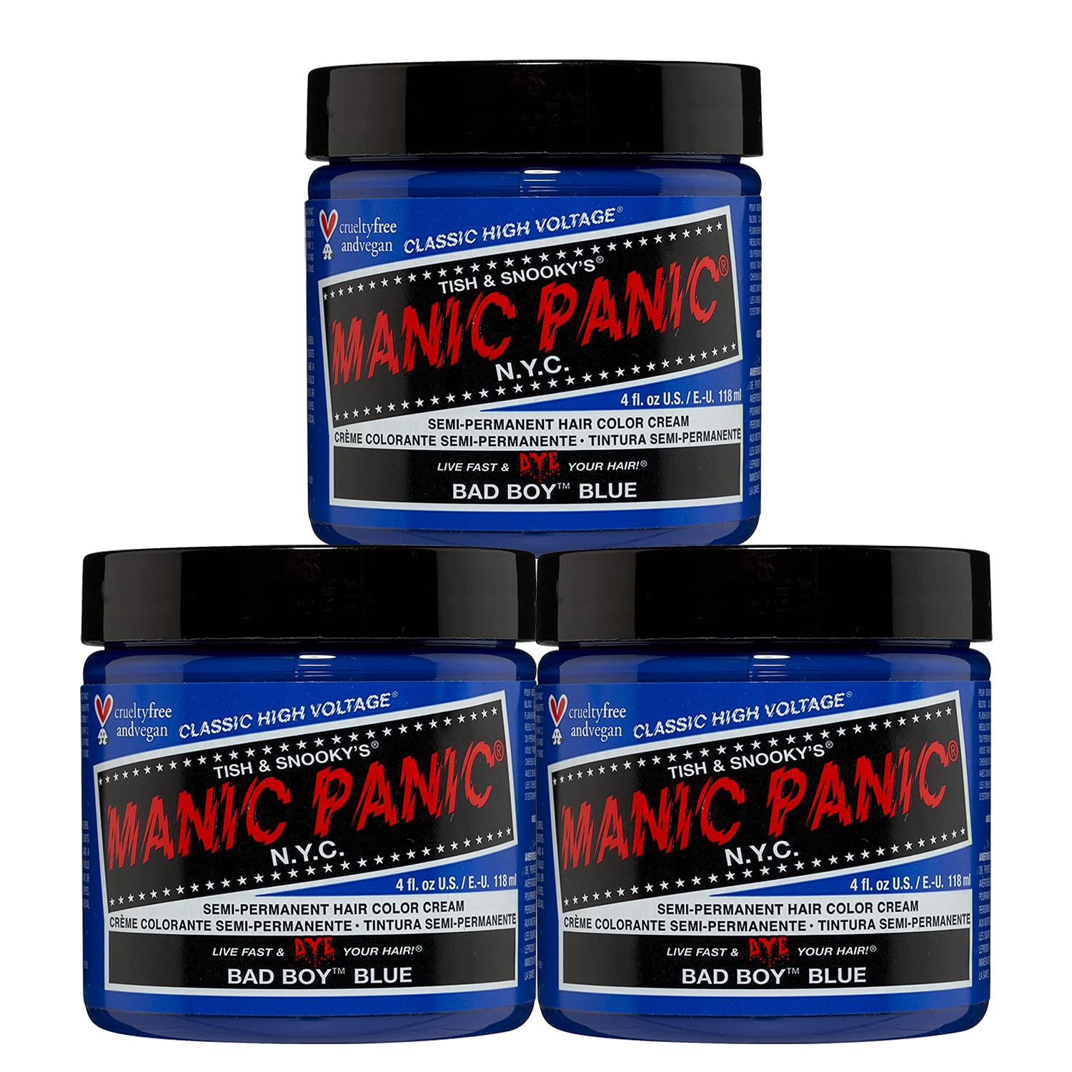 MANIC PANIC Raven Black Hair Dye Classic 2 Pack