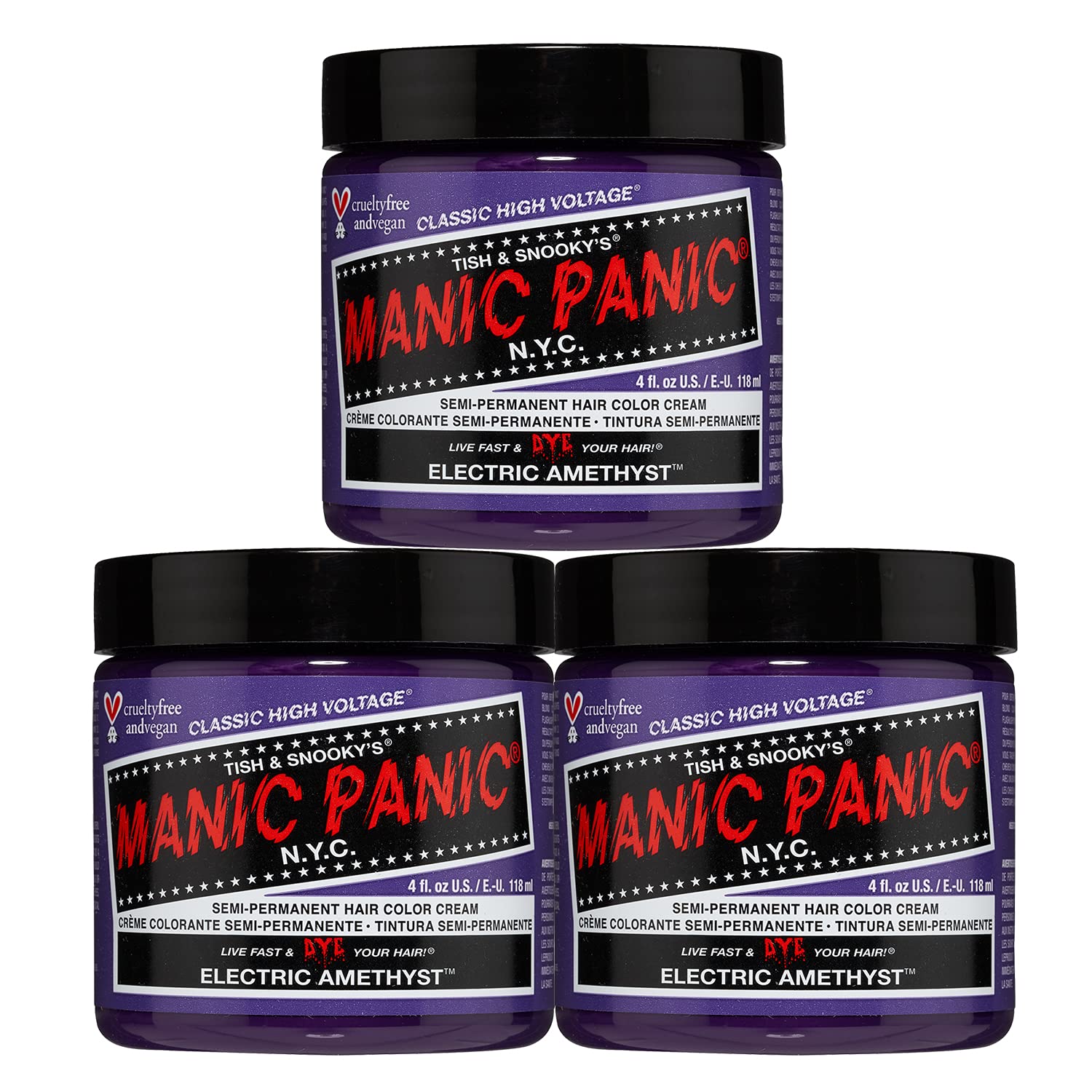 MANIC PANIC Raven Black Hair Dye Classic 2 Pack