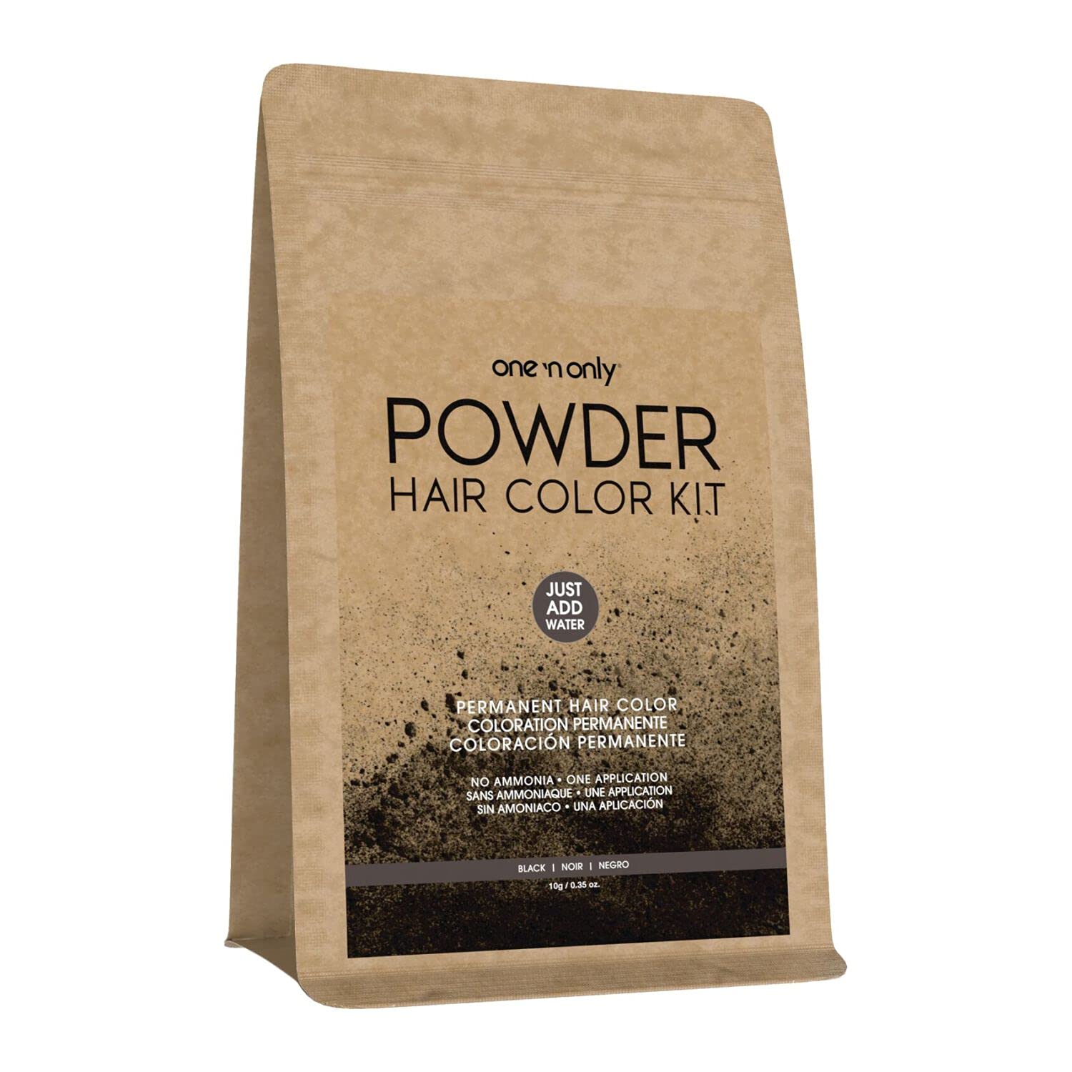 One 'n Only Powder Hair Color Kit, Permanent Color in Single Application, 100% Gray Hair Coverage without Lift, Just Add Water - No Developer Needed, Vegan and Cruelty Free