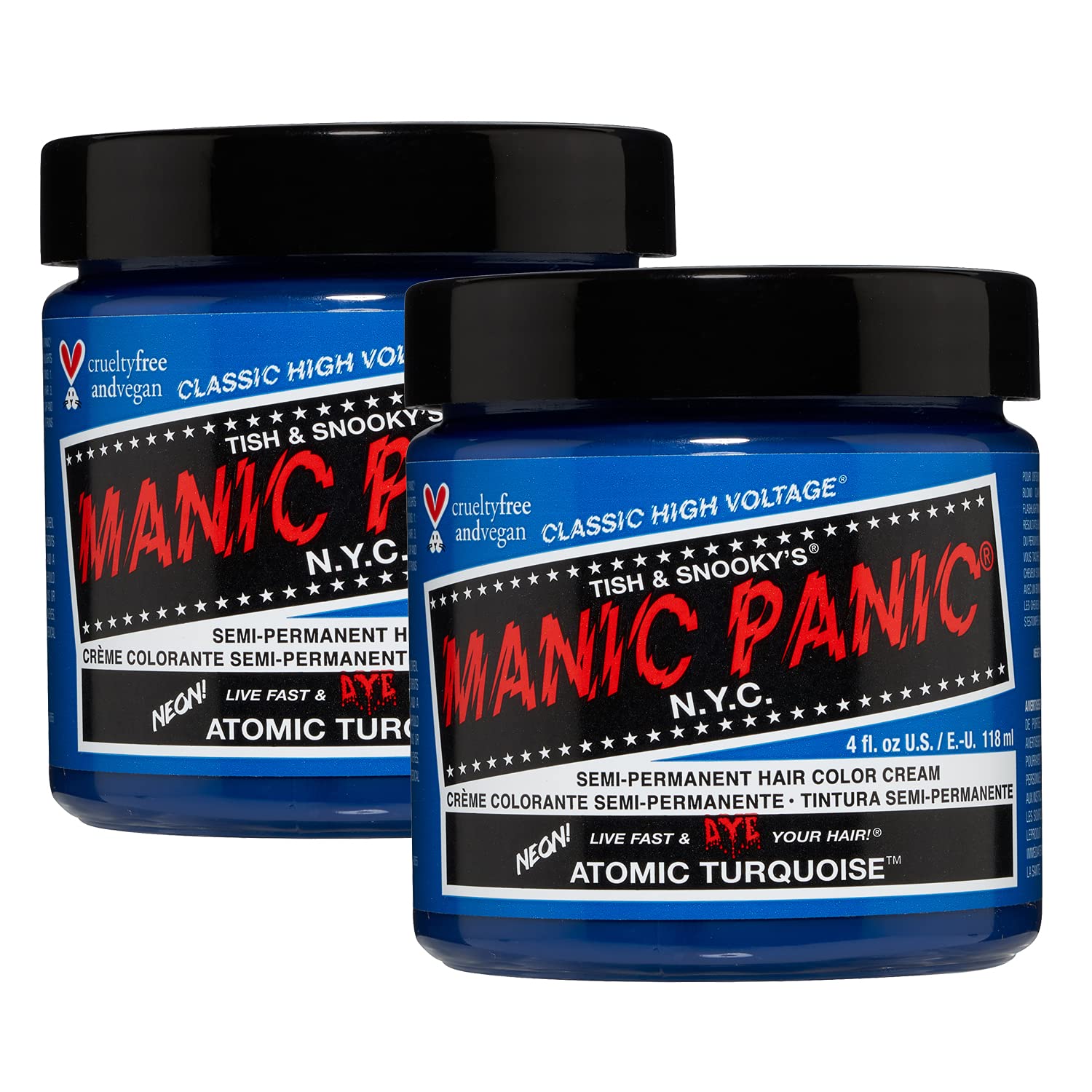 MANIC PANIC Raven Black Hair Dye Classic 2 Pack