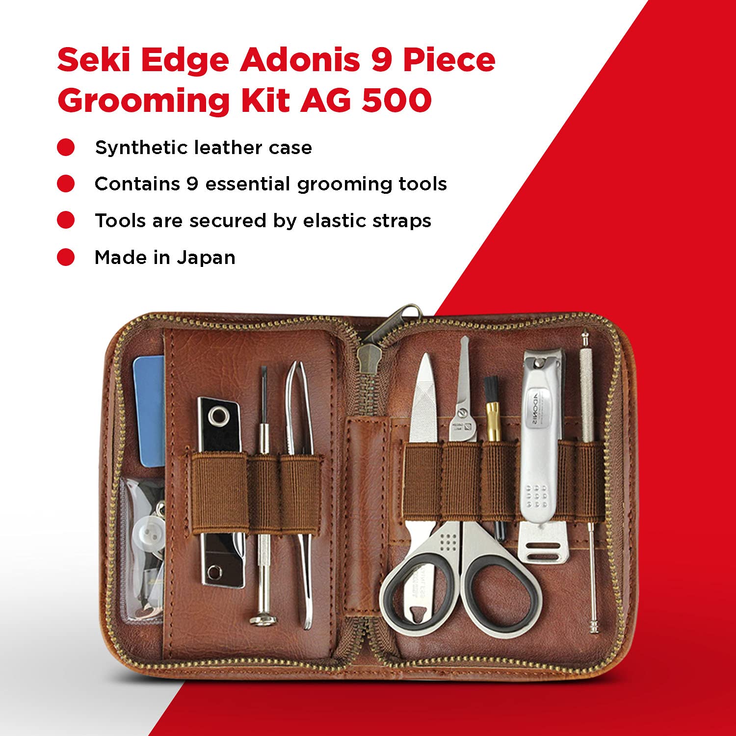 Seki Edge Adonis 9 Piece Grooming Kit AG 500