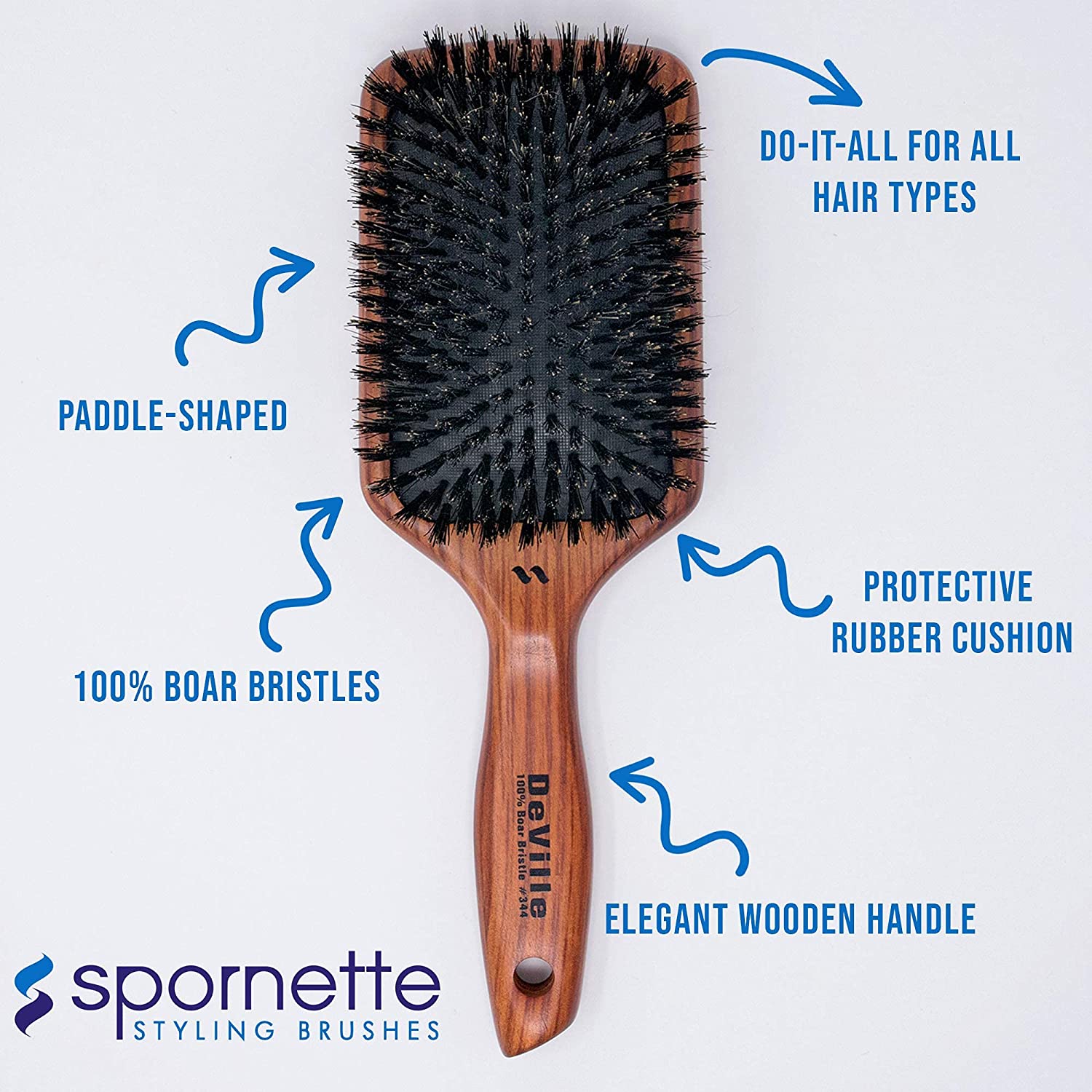 Spornette DeVille Cushion Paddle Boar Bristle 344