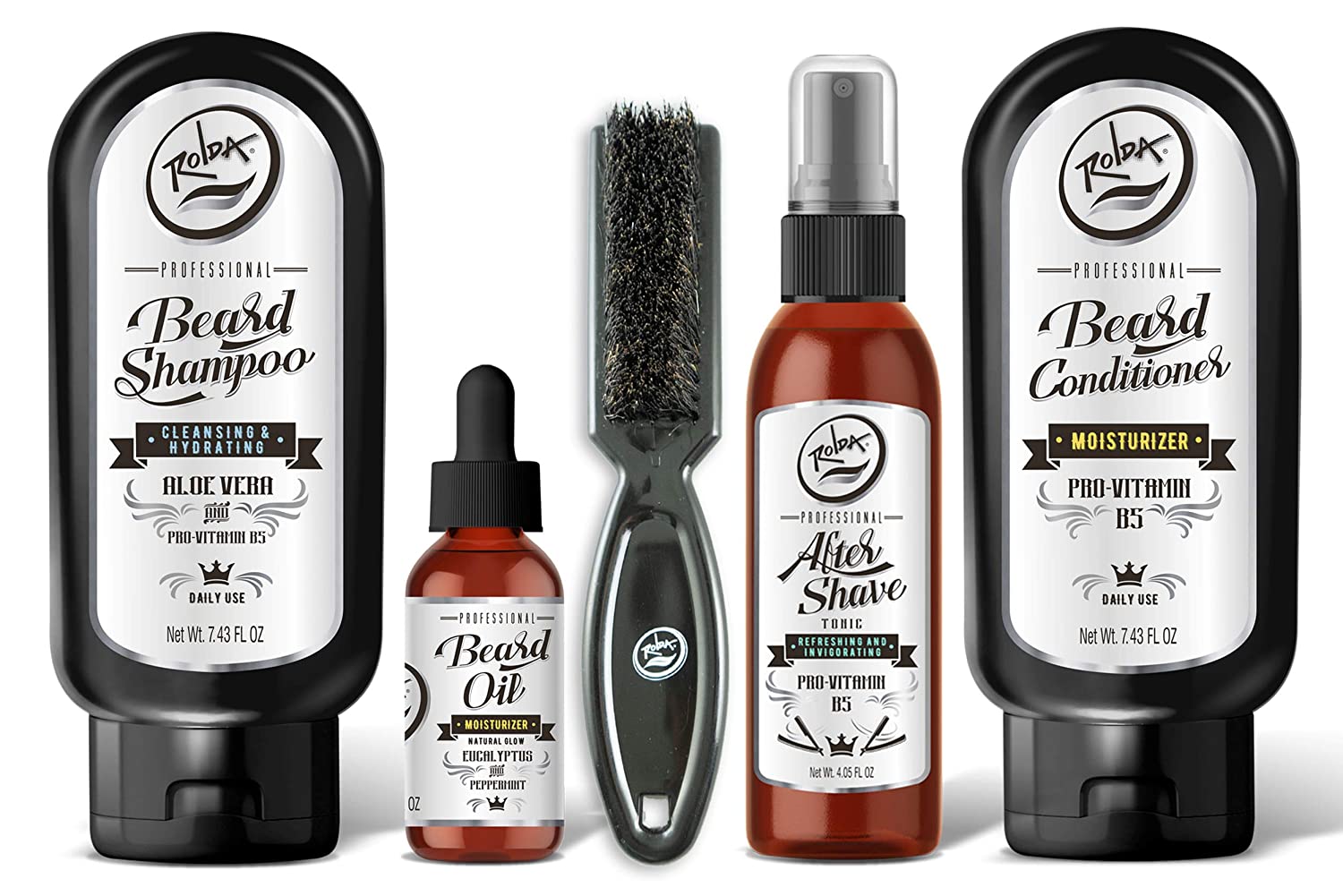 Rolda Beard Wash Kit for Men, Beard Care Products, Polished Gentleman Beard Shampoo and Conditioner.