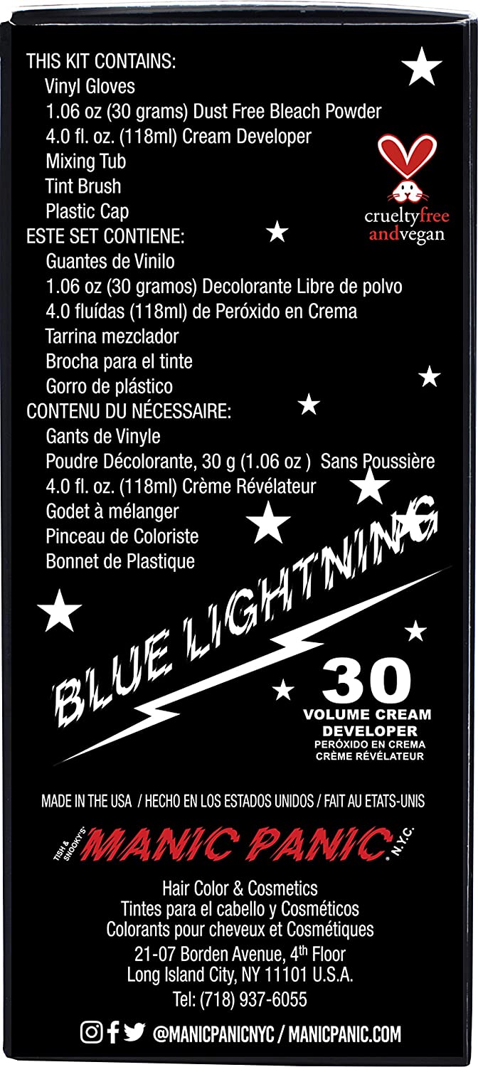 MANIC PANIC Blue Lightning Bleach Kit 30 Vol New