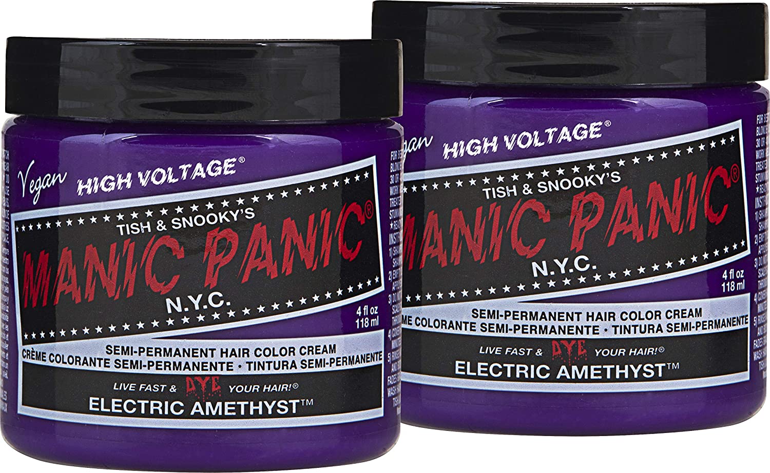 MANIC PANIC Raven Black Hair Dye Classic 2 Pack