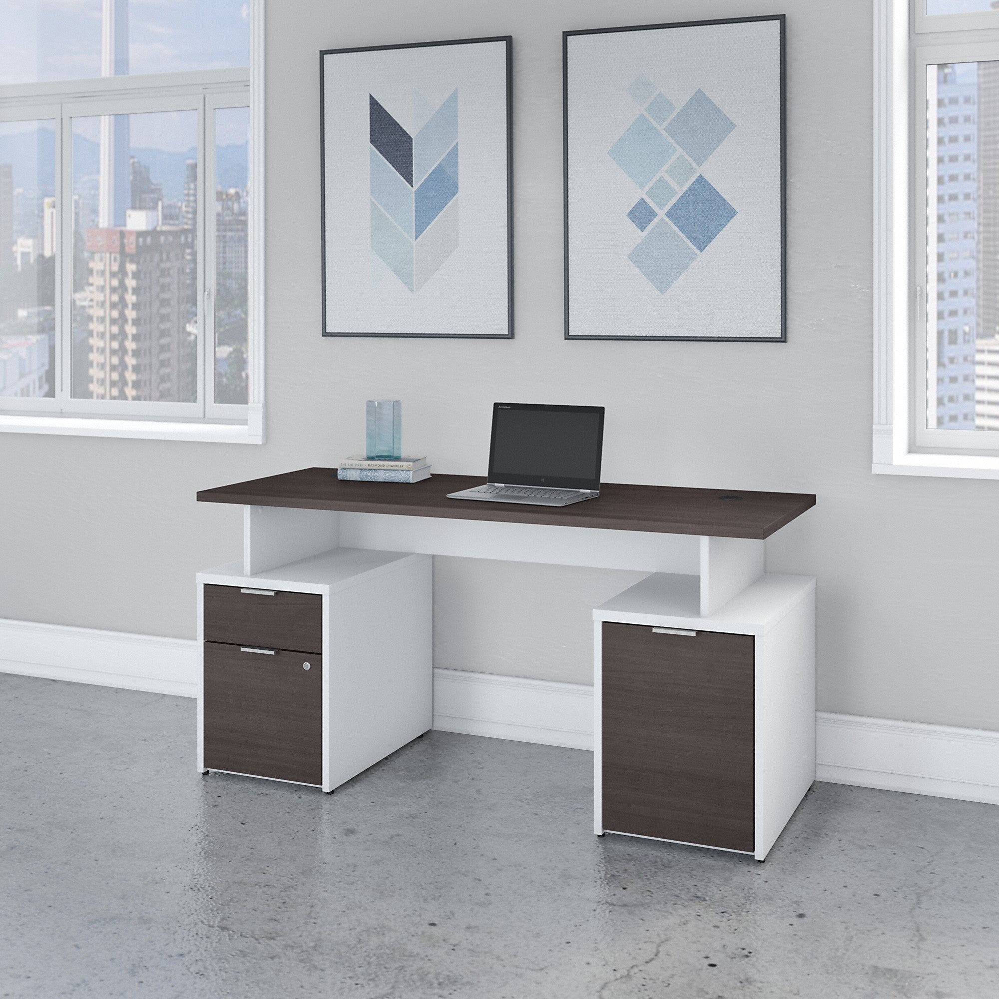 Bush Business Furniture Jamestown 60W Desk with Drawers and Small Stor –  Office Interiors Online