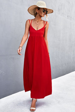 Double-Strap Crisscross Maxi Dress