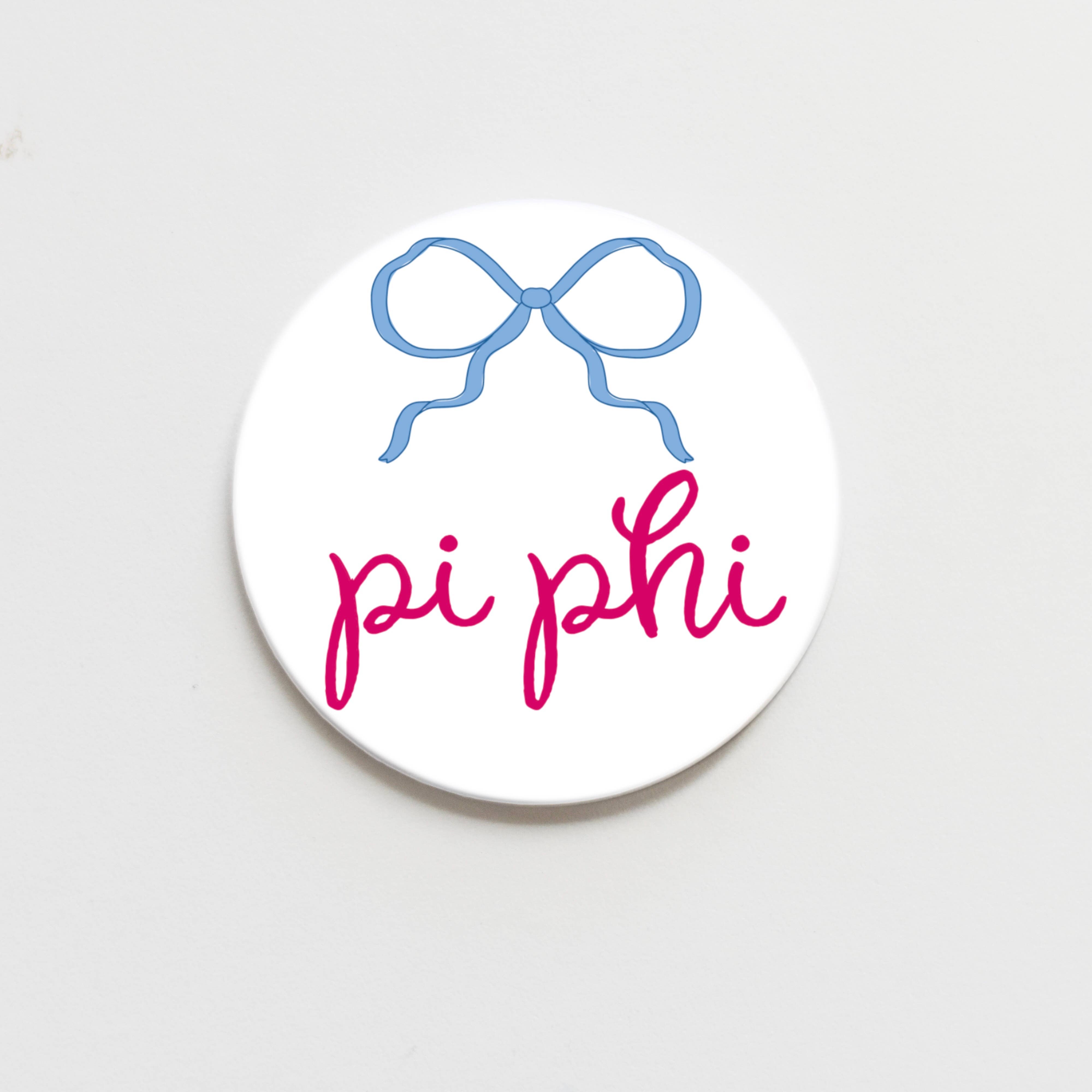 Pi Beta Phi Greek Bow Button - 2.25 inch