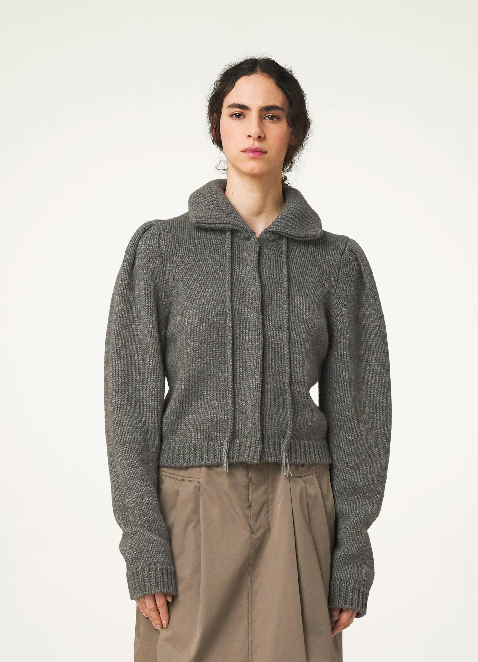 Wool-Silk Cropped Hoodie - Women - Ready-to-Wear