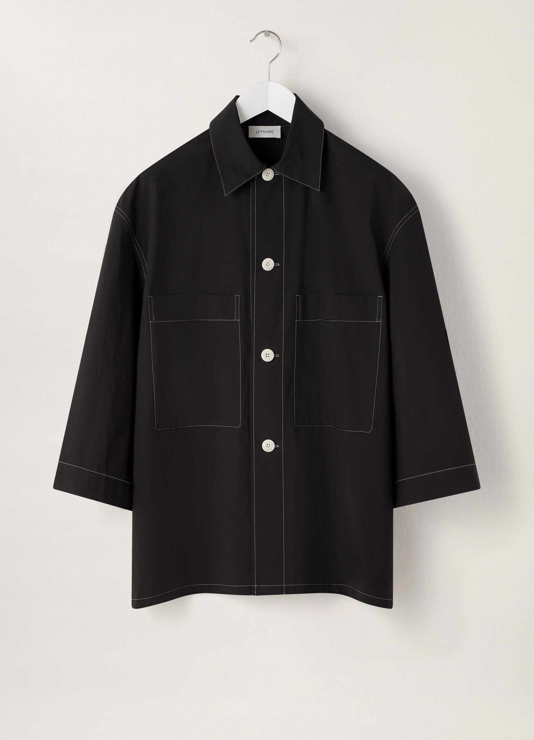 Boxy Military Shirt - Black | LEMAIRE - Lemaire-EU