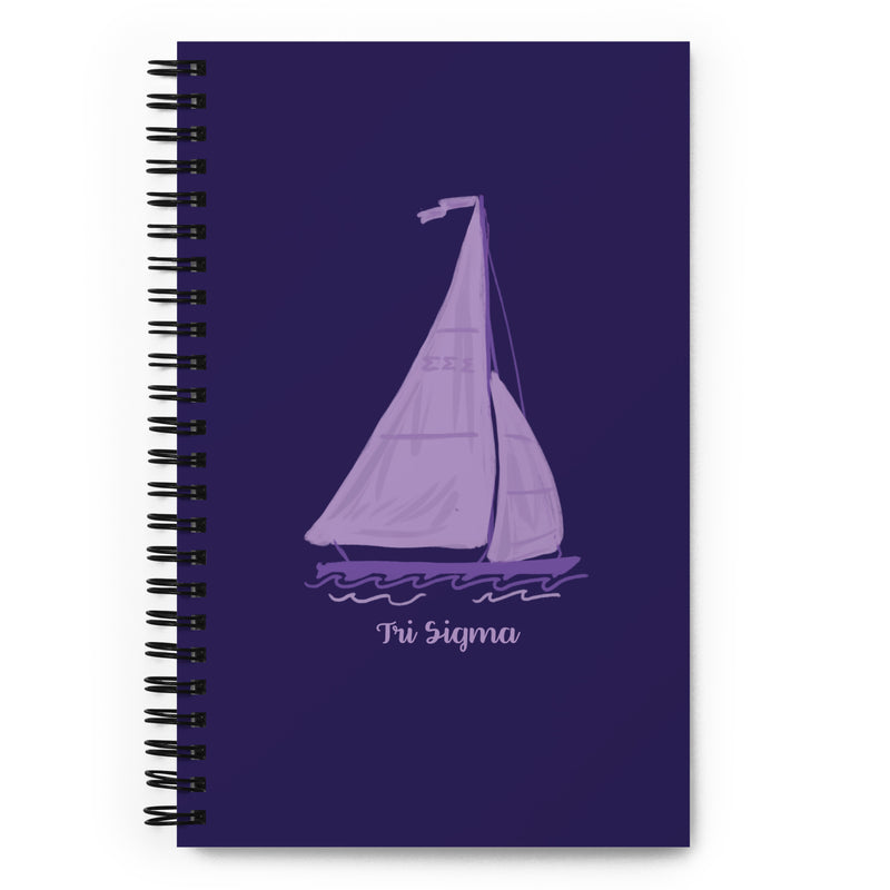 Tri Sigma Sailboat Spiral Notebook