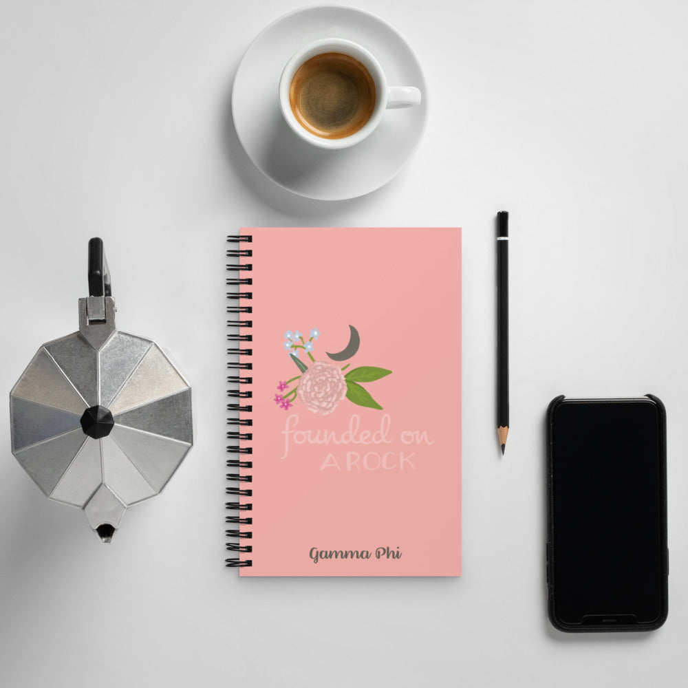 Gamma Phi Beta Founded On A Rock Spiral Notebook