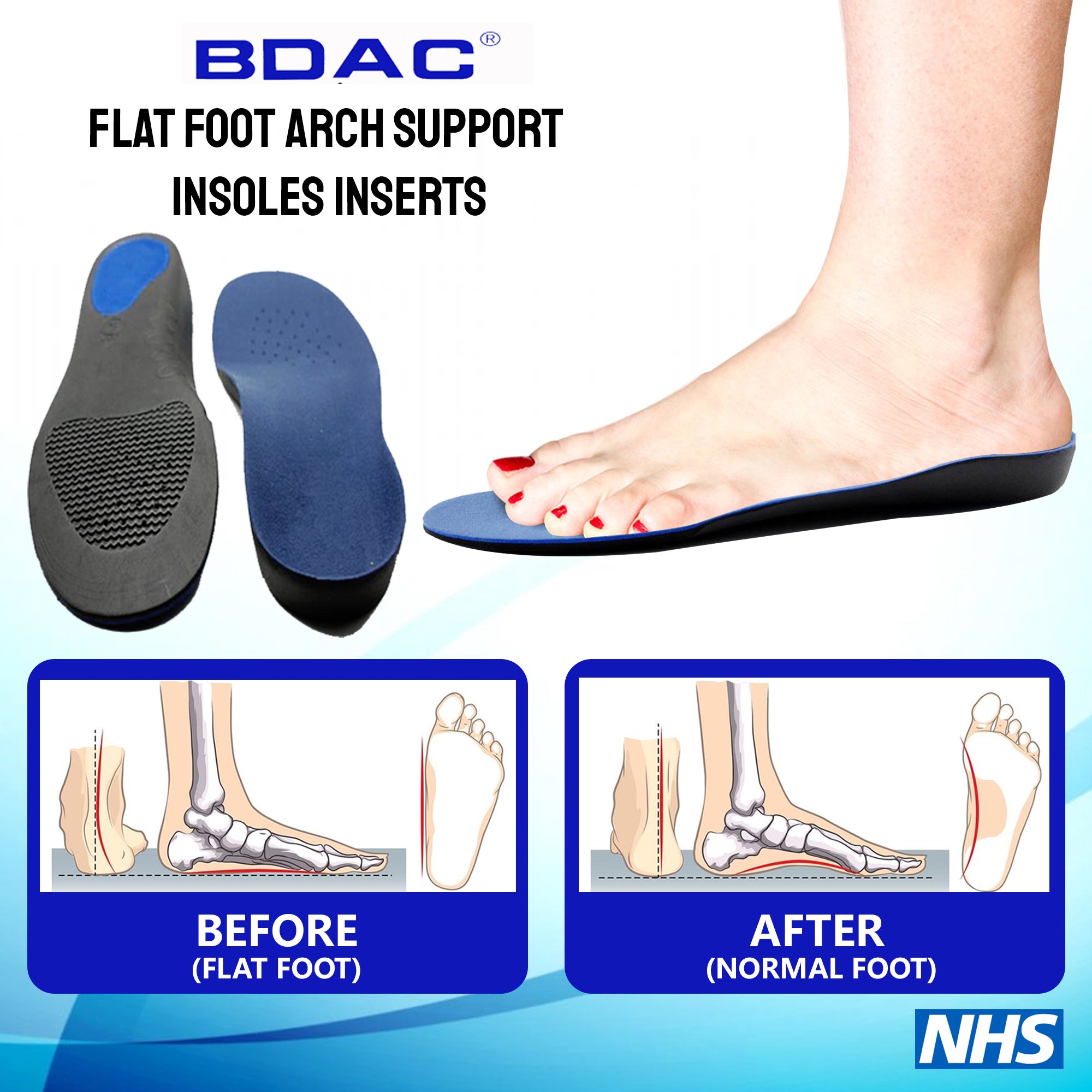 Feet Insoles Arch Supports Orthotic 