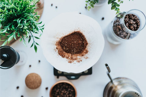 overhead image of pour over coffee