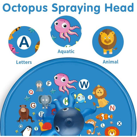 68” Kids Octopus Splash Pad Sprinkler Mat