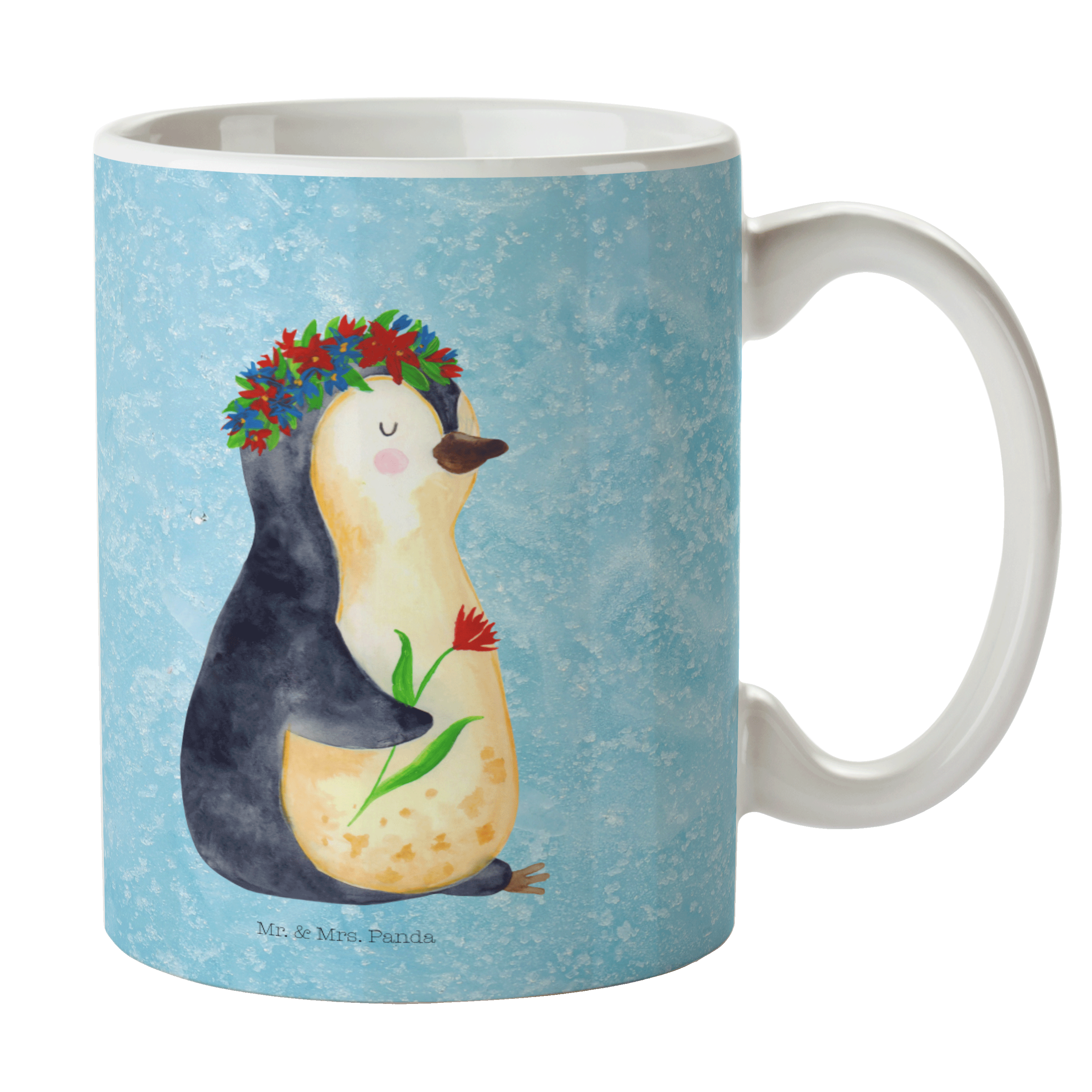 Tasse Pinguin Blumen - Geschenk Kaffeebecher Selbstliebe Geschenk Tasse Pinguine