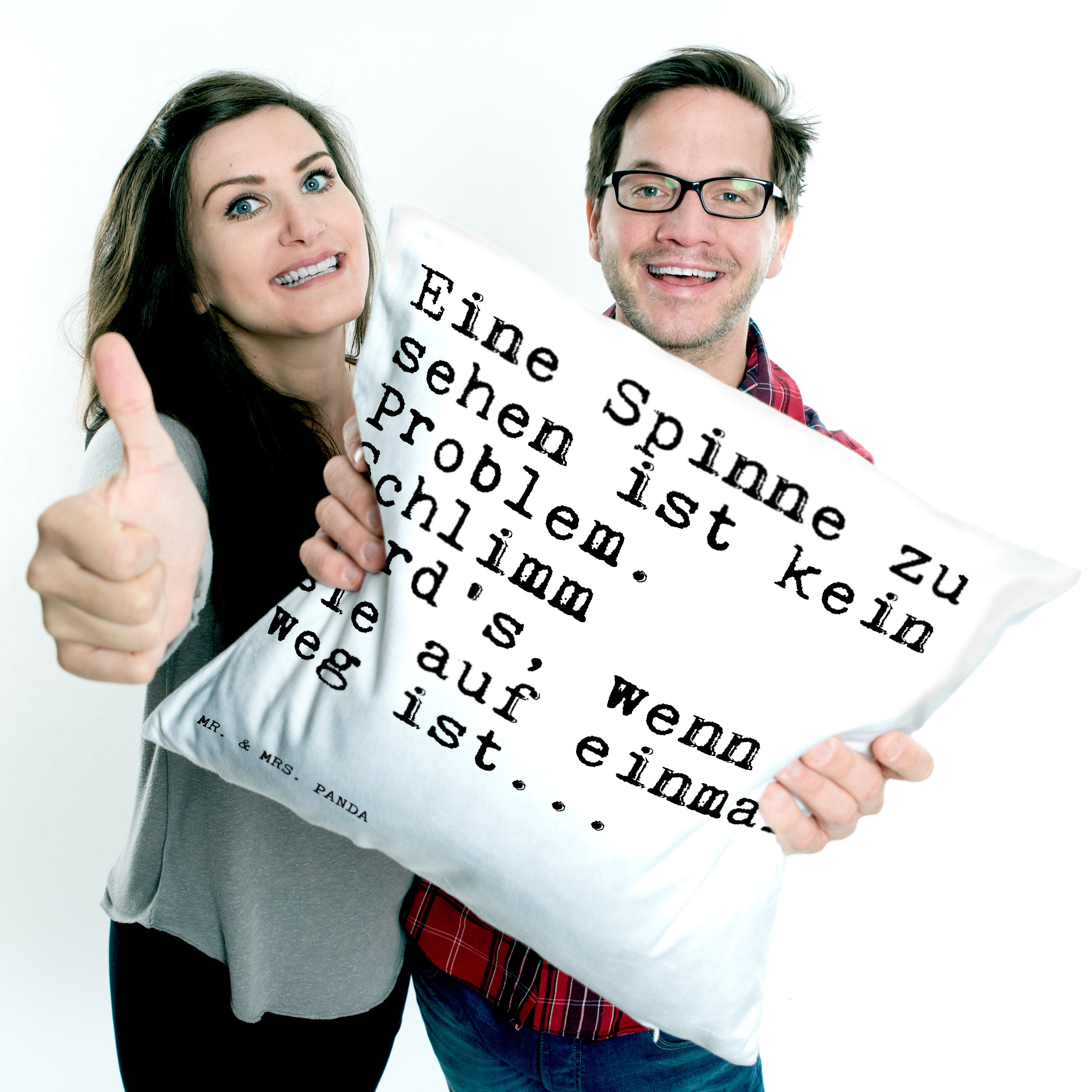 40x40 Kissen Eine Spinne zu sehen... - Geschenk Mama Weisheiten Freundin Frauen