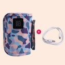 USB travel bottle warmer with multivariant cable
