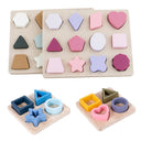 Rompecabezas entrelazado Montessori Aprendamos formas geométricas, formas de madera o silicona