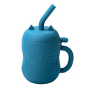 Botella de agua de silicona multivariante con pajita para niños.