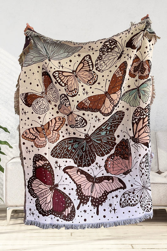 Jekeno Elephant Butterfly Blanket Bohemian Boho Gifts for Women