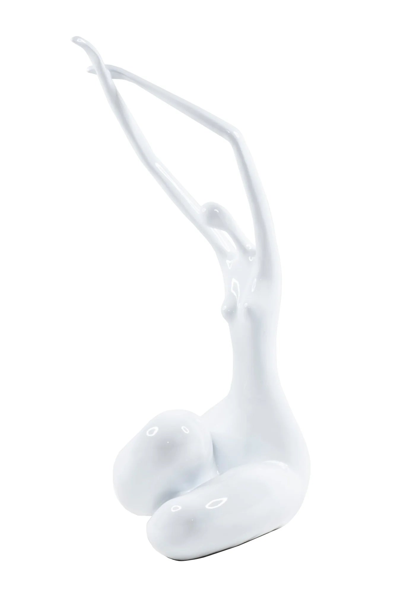 Small Sculpture of a Woman Sitting with Hands Up