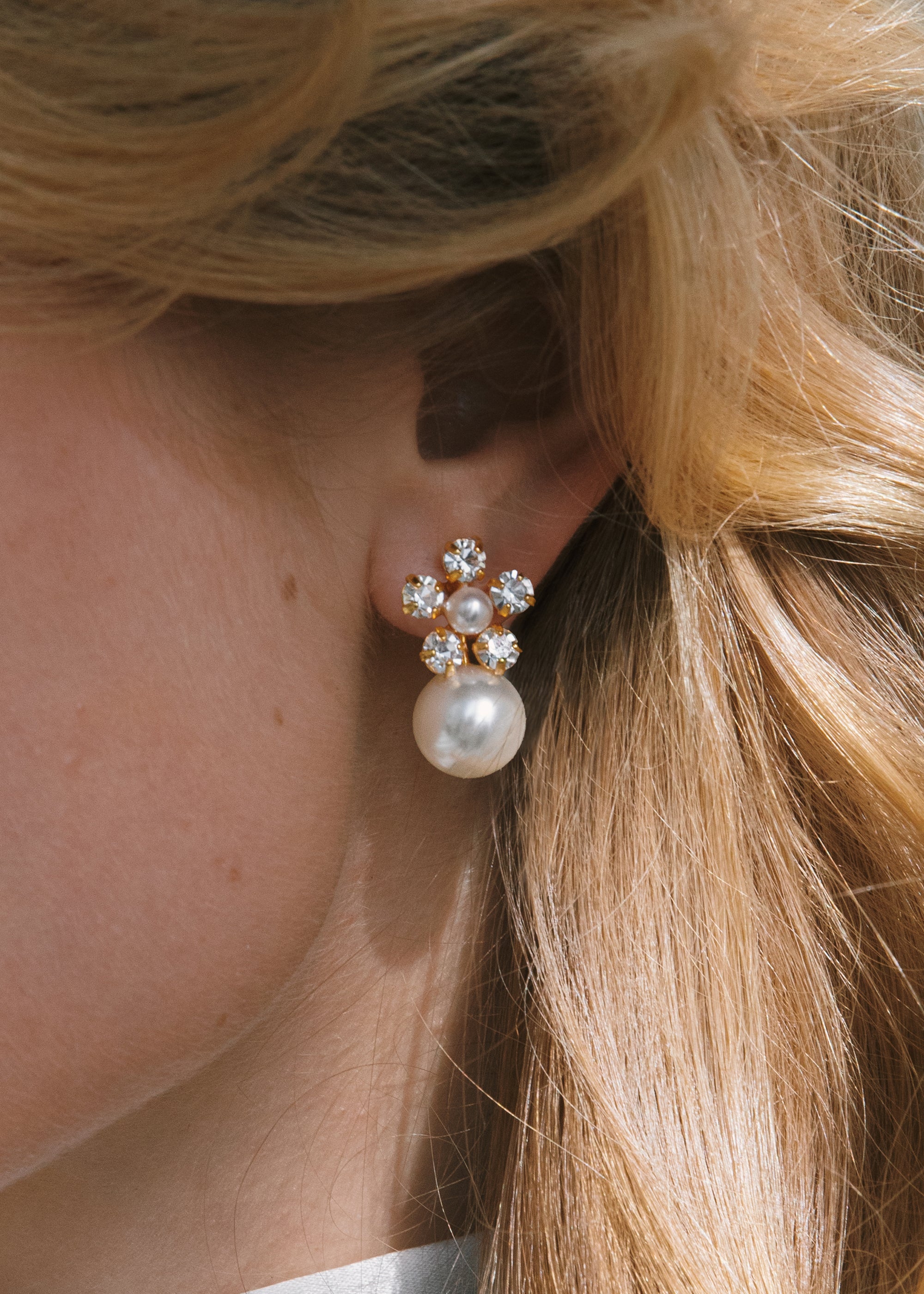 Linden Earrings -- Crystal Antique Gold