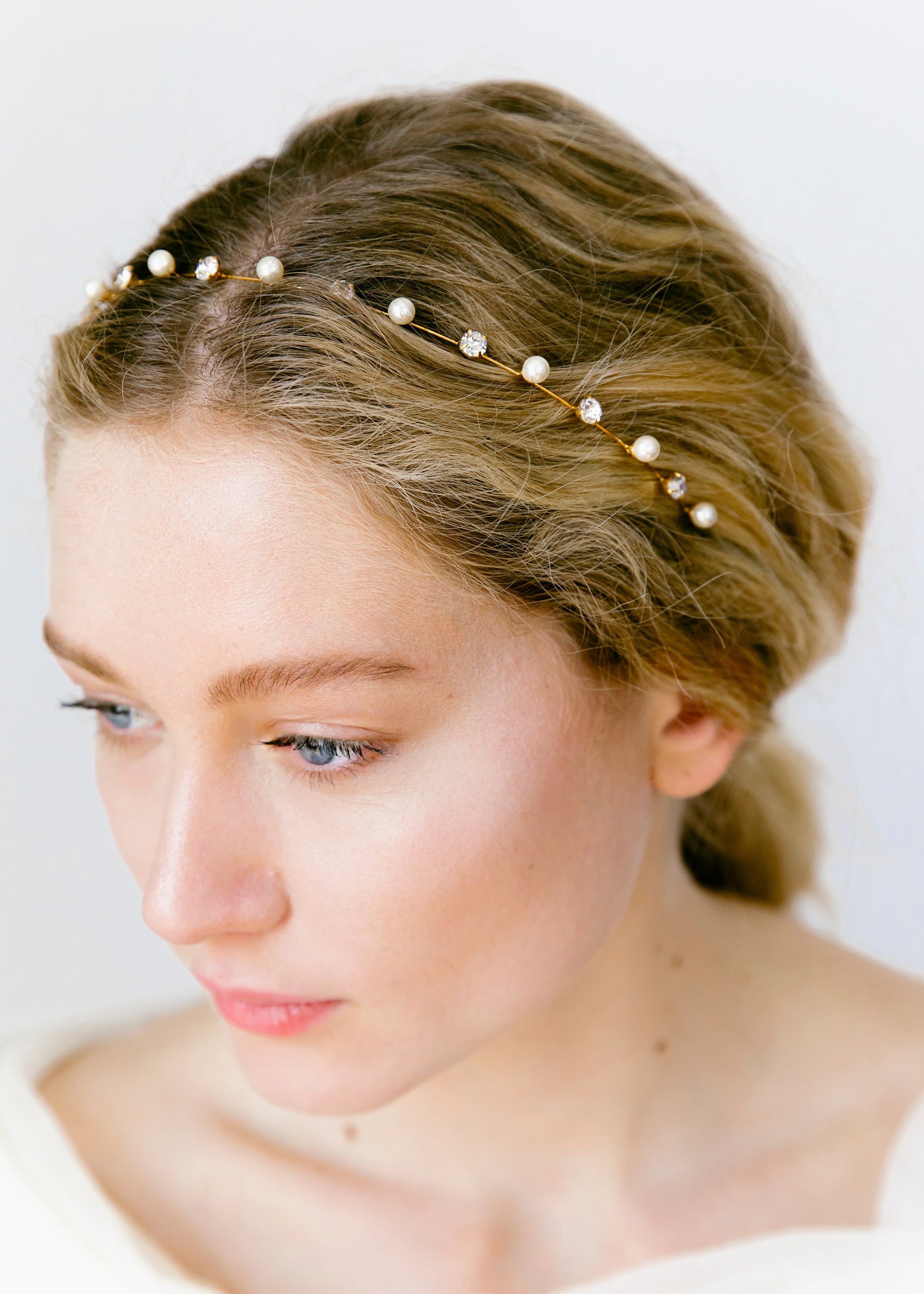 gold pearl headband
