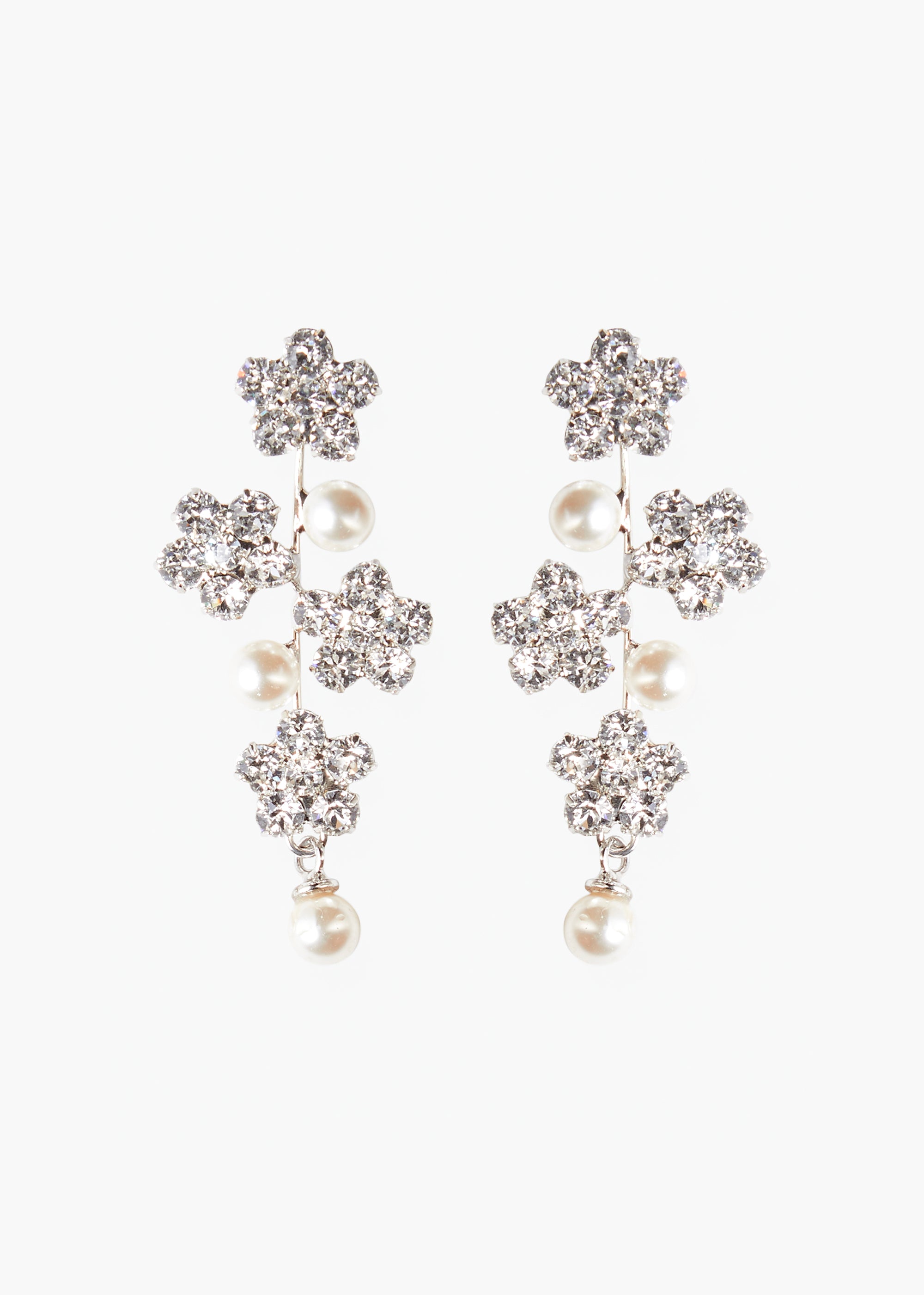 Crystal bridal bow earrings - Dramatic crystal double bow earrings