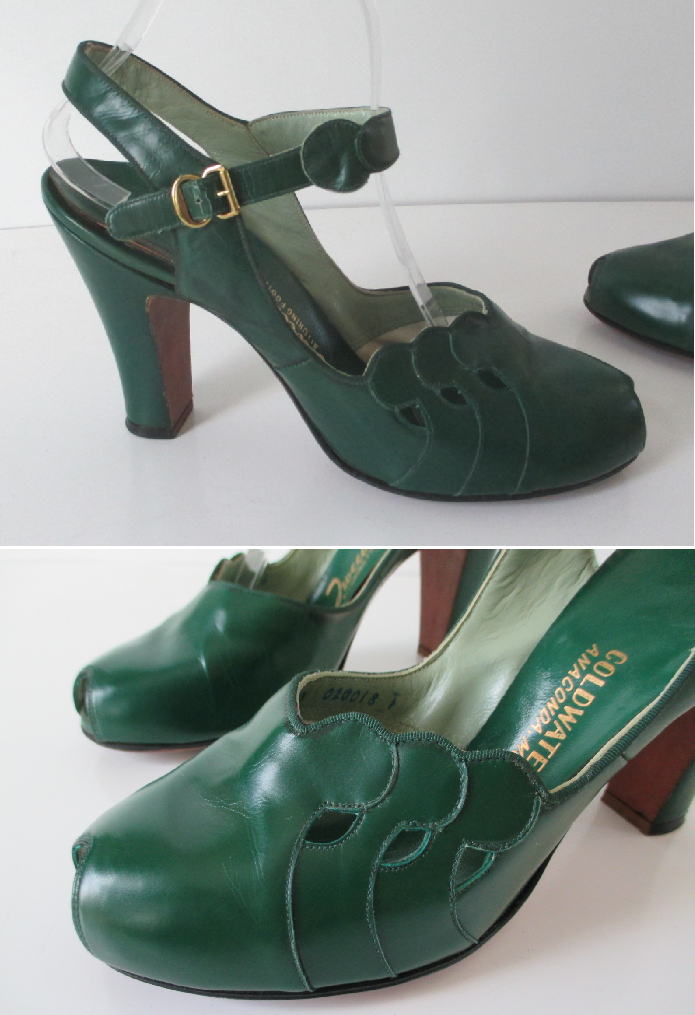 green vintage heels