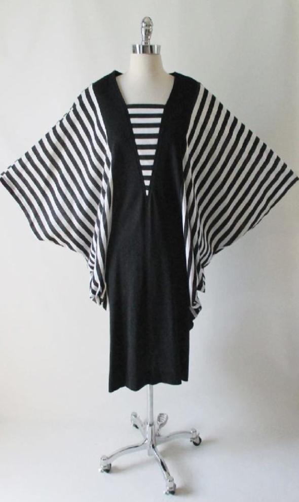 black and white striped vintage dress