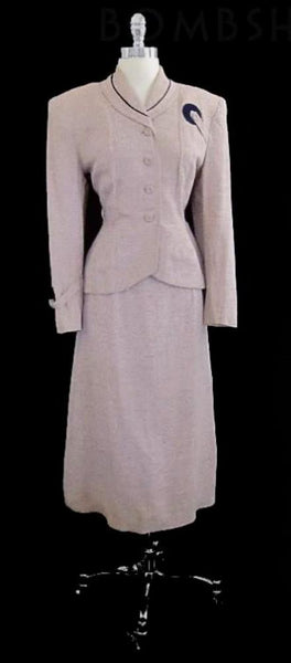 Vintage 1940's WWII Swing Pink Suit Jacket & Skirt Set L – Bombshell ...