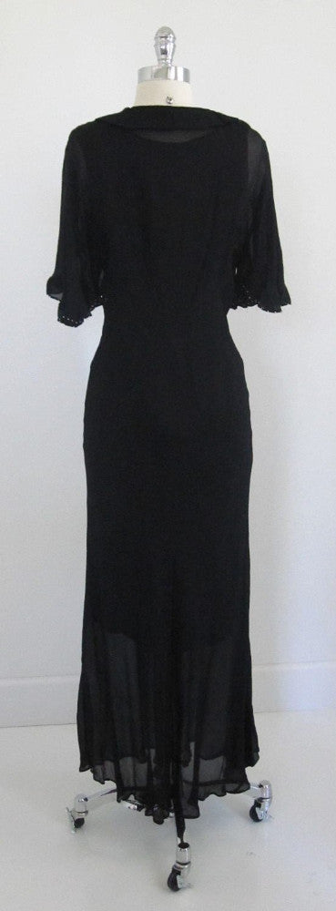 30's 40's Silver Screen Starlet Vintage Inspired Sheer Black Rayon ...