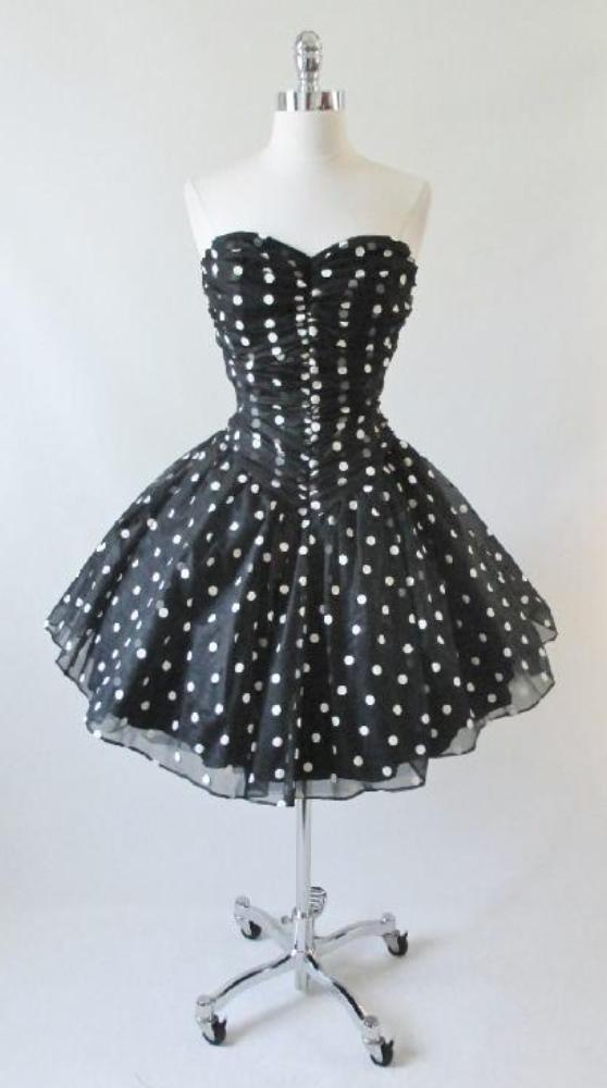 black and white 80s dress