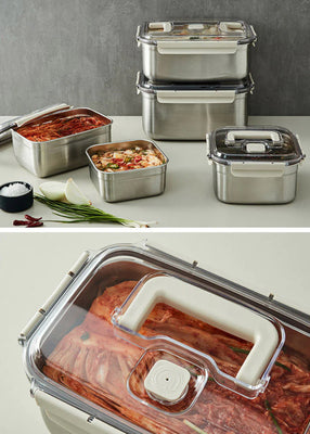 Lock & Lock] Breathing Kimchi Containers - Stainless Steel (7 Sizes), Gochujar Global