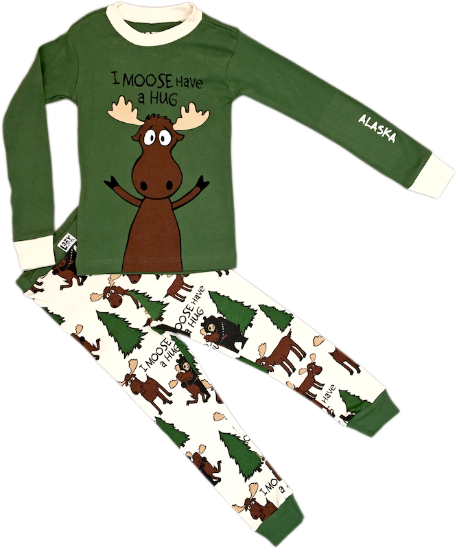 Moose Have A Hug Kid's PJ Set