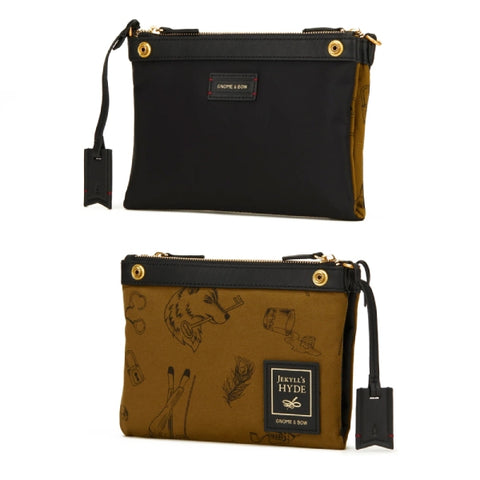 Classic Jekyll & Hyde Phone Crossbody Clutch - Black and Olive Colour